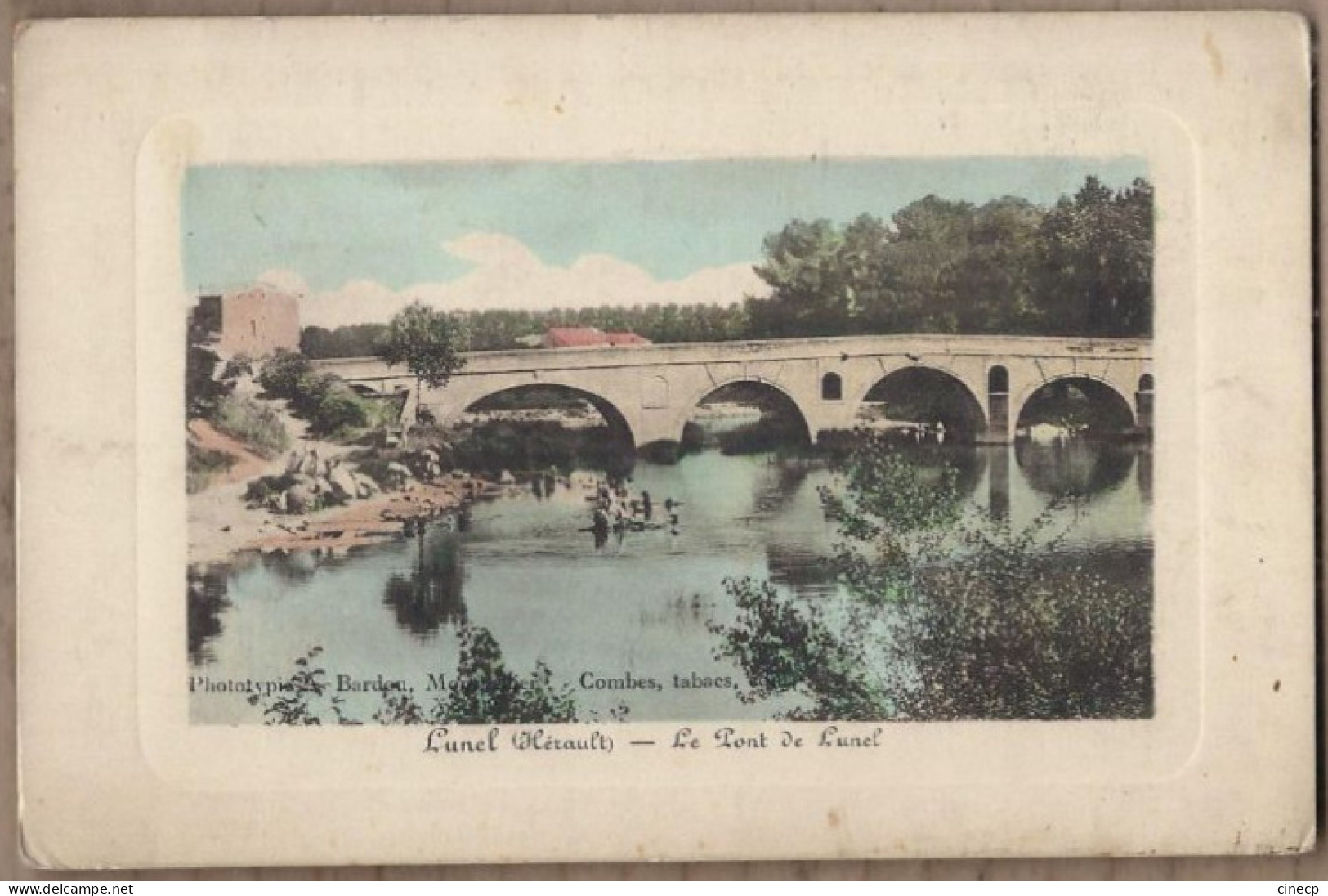 CPA 34 - LUNEL - Le Pont De Lunel - TB PLAN EDIFICE Sur Cours D'eau - ANIMATION Baigneurs - Lunel