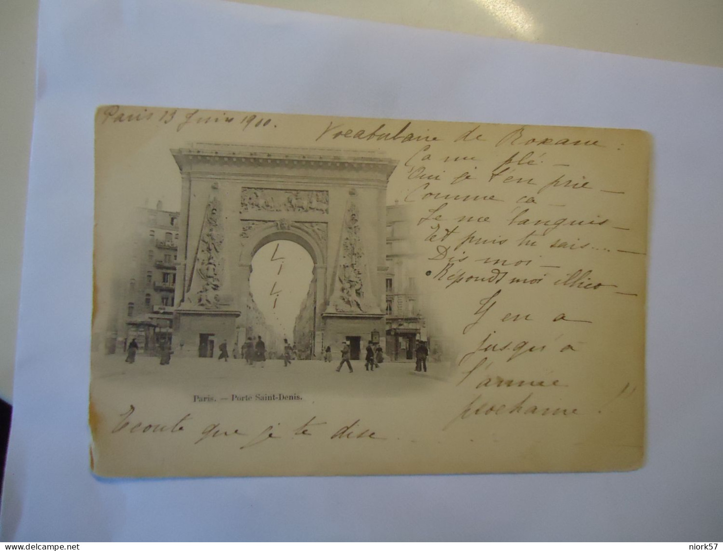 FRANCE   POSTCARDS PARIS  PORTE SAINT DENIS  1900 POSTMARK STAMPS - Other & Unclassified