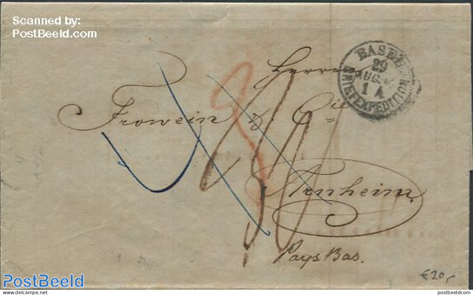 Switzerland 1862 Folding Letter From Basel, Zwitserland, Postal History - Briefe U. Dokumente