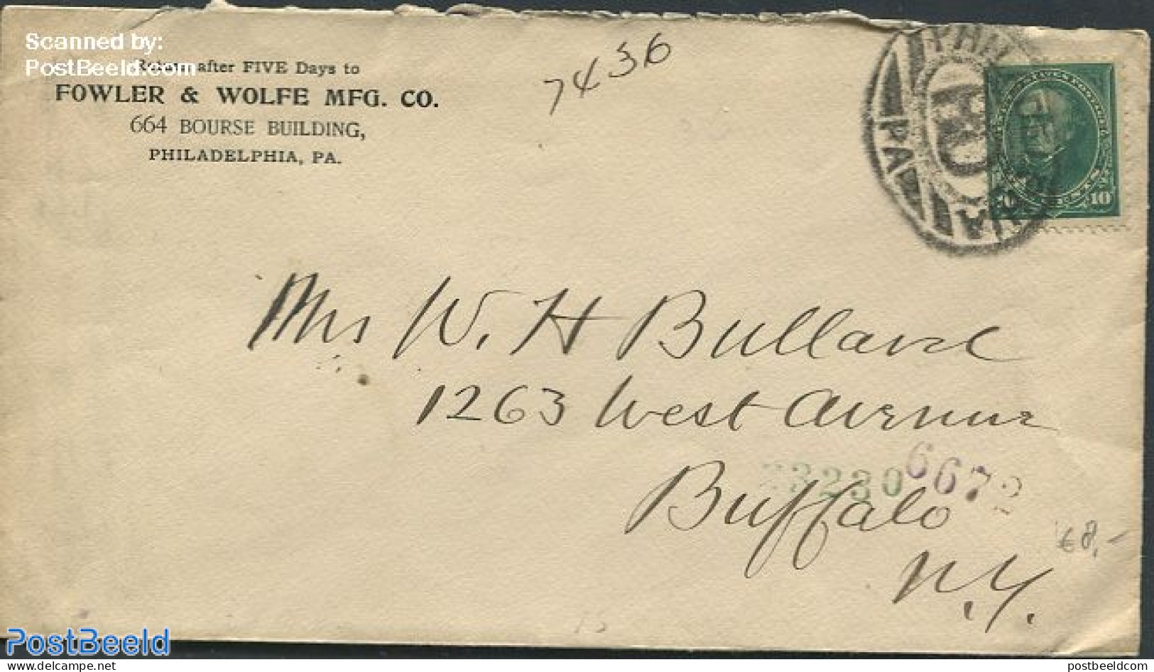 United States Of America 1898 Envelope To Buffelo, New York, Postal History - Briefe U. Dokumente