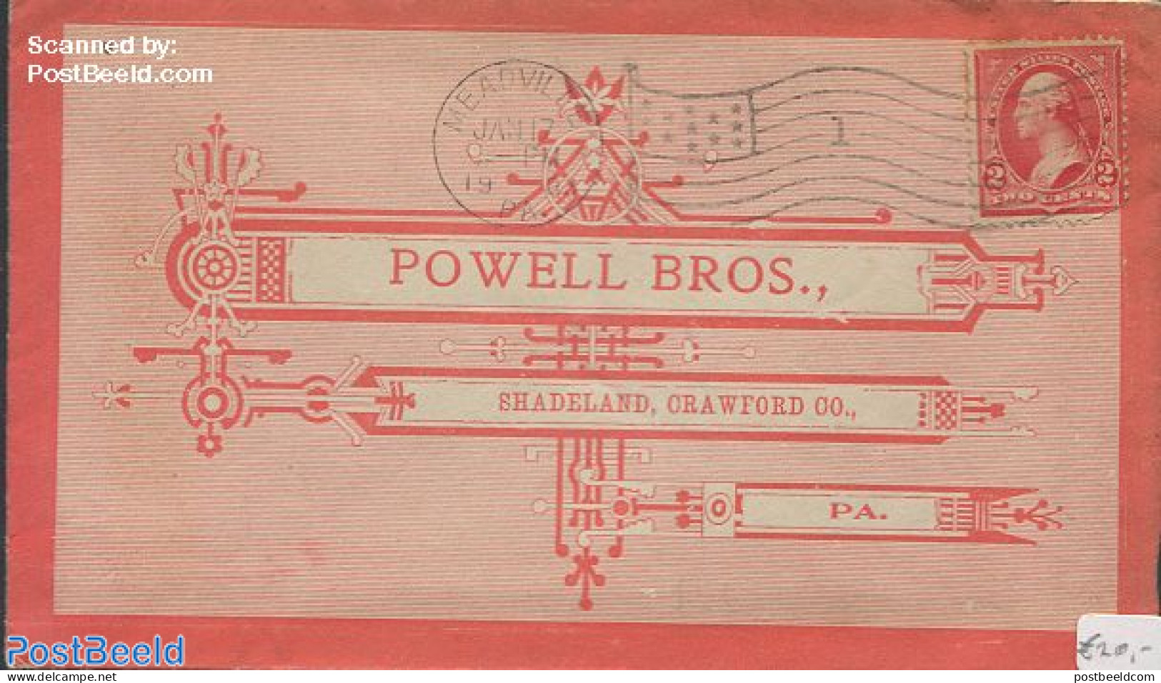 United States Of America 1903 Envelope From Crawford, Postal History - Brieven En Documenten