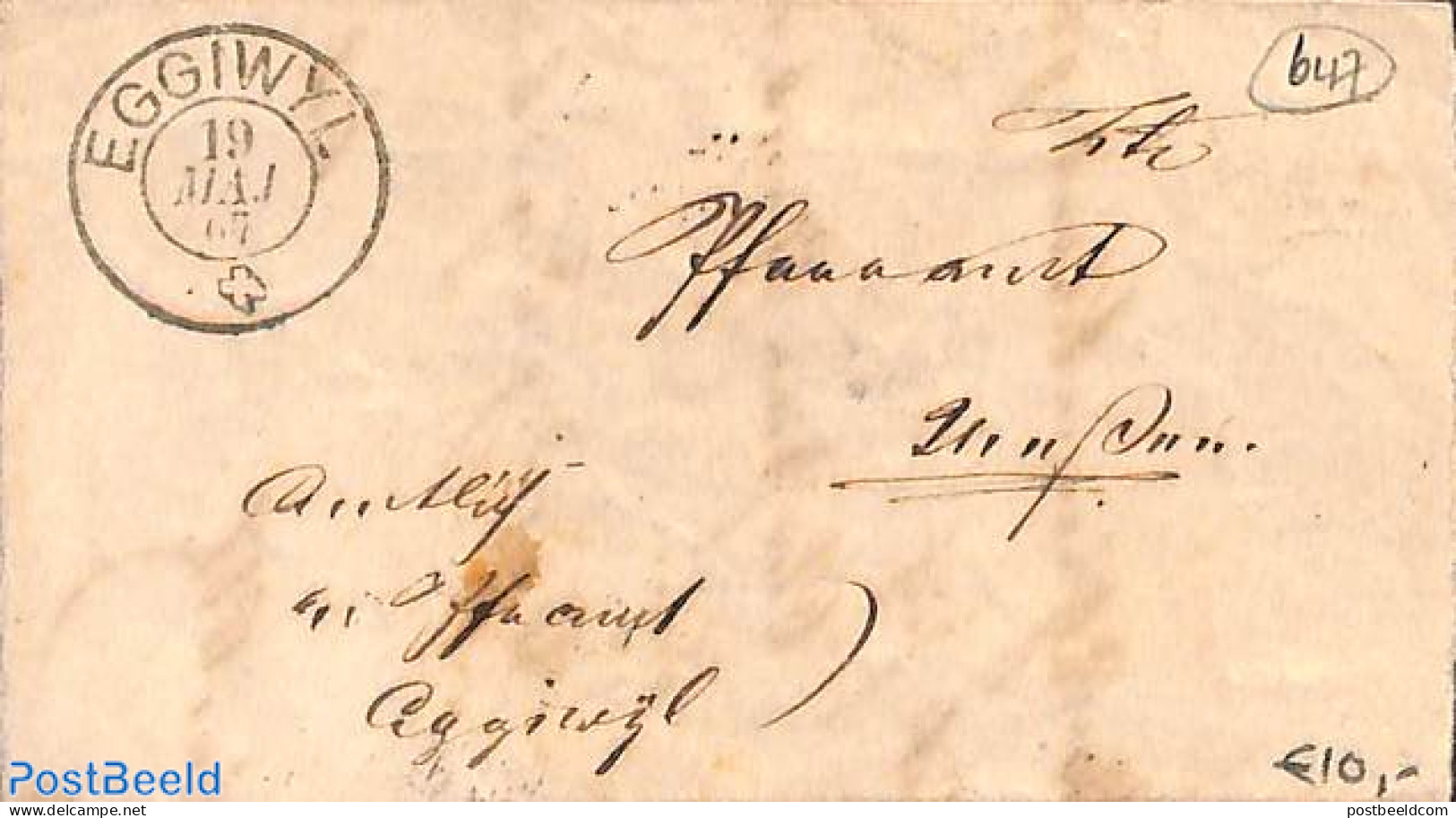 Switzerland 1867 Little Envelope From Eggiwil, Postal History - Cartas & Documentos