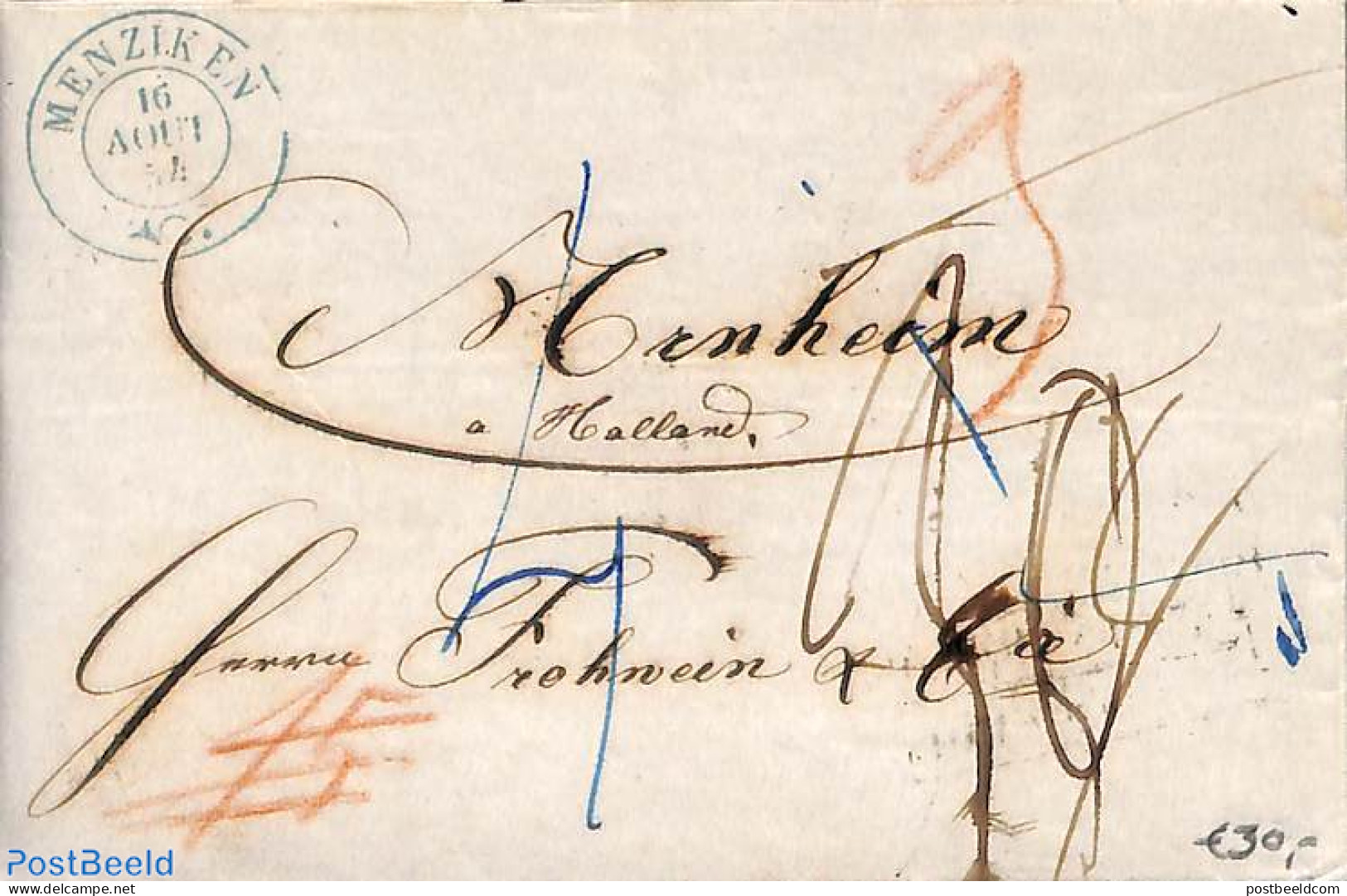 Switzerland 1854 Folding Letter From Menziken To Aarau, Postal History - Lettres & Documents