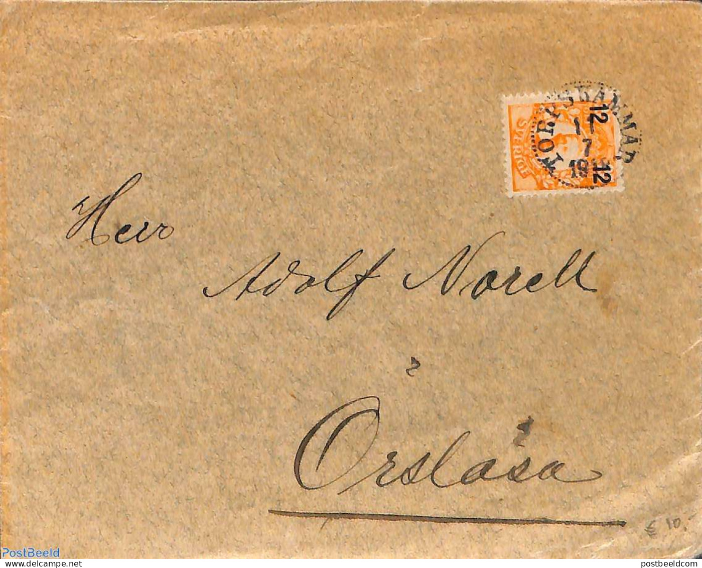 Sweden 1913 Letter From Torpskammar To Orslasa, Postal History - Brieven En Documenten