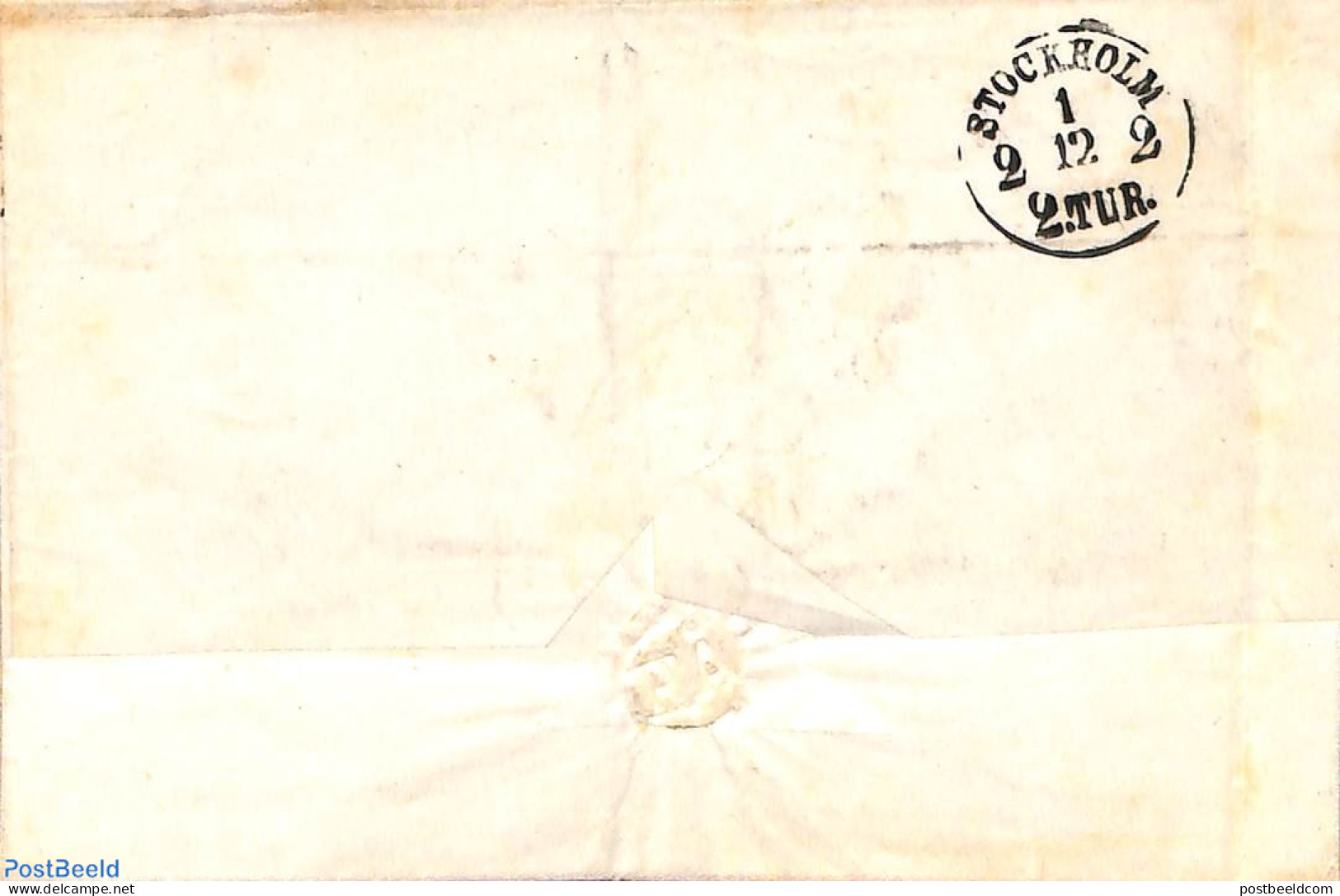 Sweden 1874 Folding Cover From Solvesborg To Stockholm, Postal History - Covers & Documents