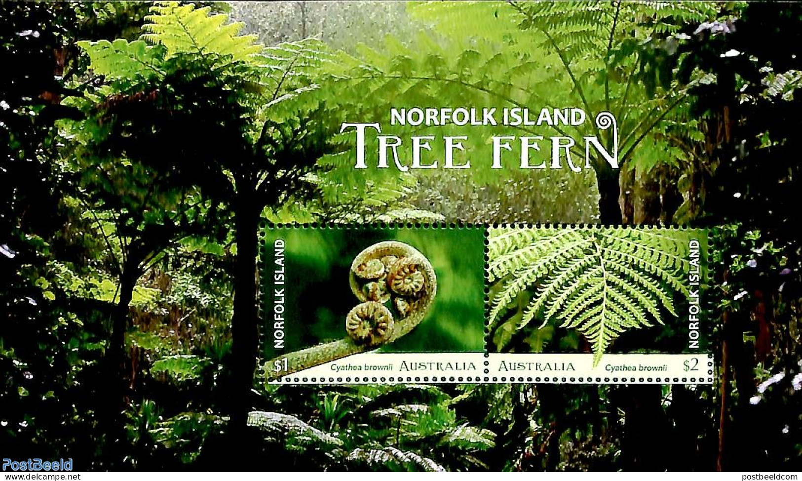 Norfolk Island 2019 Tree Fern S/s, Mint NH, Nature - Trees & Forests - Rotary, Lions Club