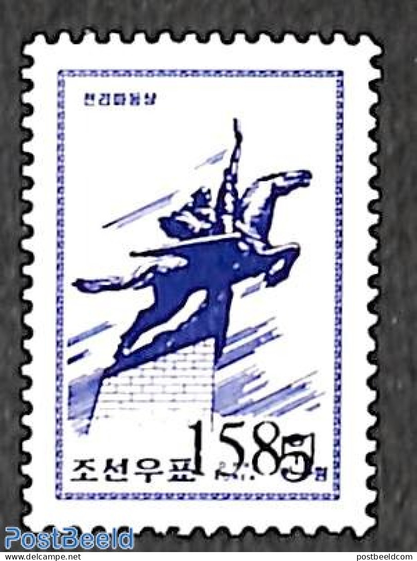 Korea, North 2006 158W On 5w Overprint, Stamp Out Of Set, Mint NH, Nature - Horses - Art - Sculpture - Scultura