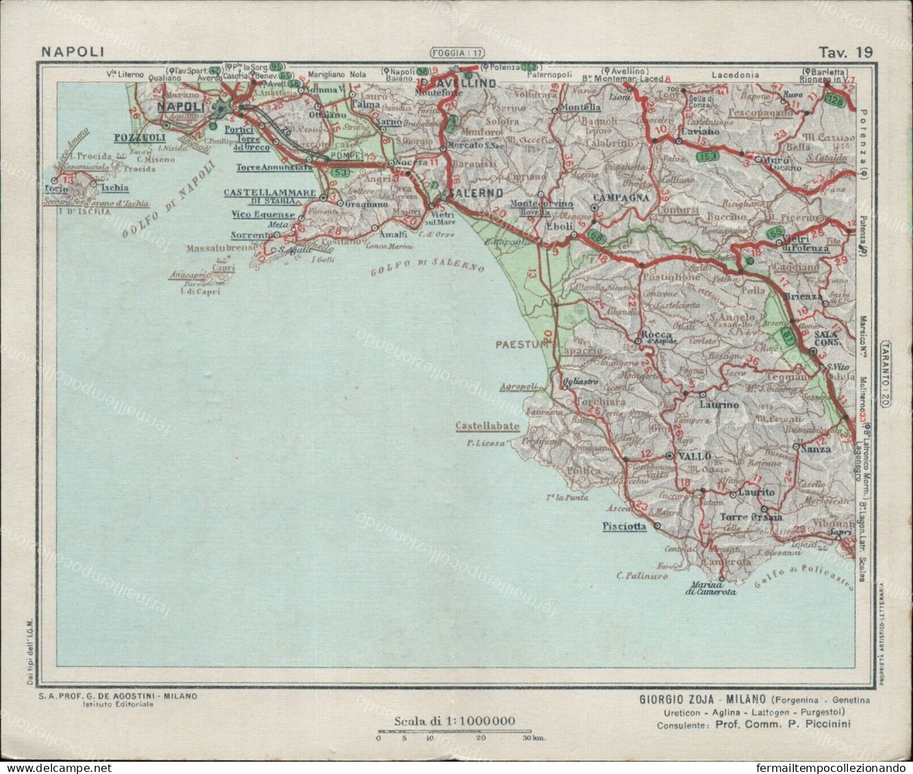 Cs603 Cartolina Pubblicitaria Doppia Zoja Mappa Cartina Atlante Di Napoli - Napoli