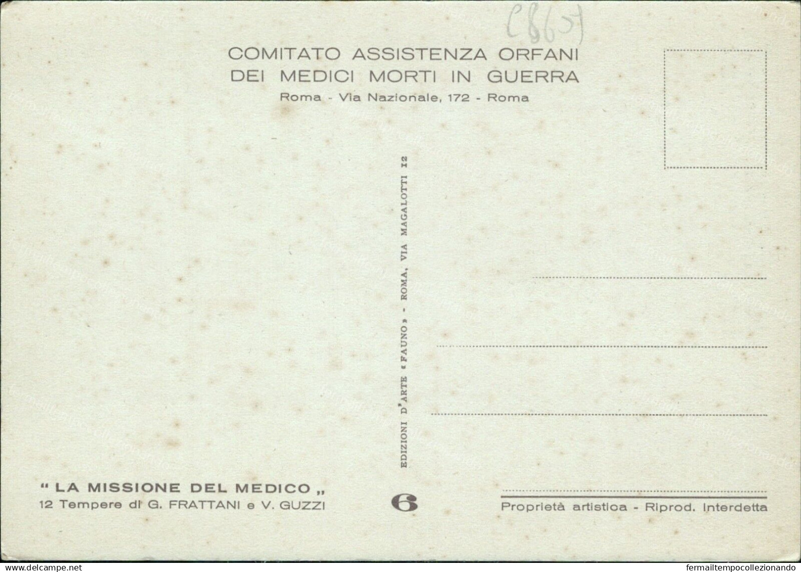 Cs609 Cartolina Commemorativa Comitato Assistenza Orfani Medici Morti In Guerra - Autres & Non Classés