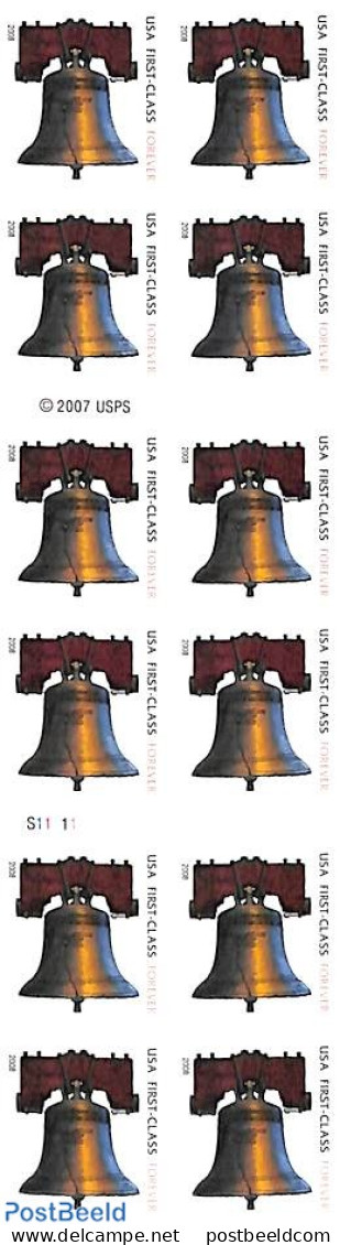 United States Of America 2008 Liberty Bell, Double Sided Booklet S-a, Mint NH, Stamp Booklets - Unused Stamps