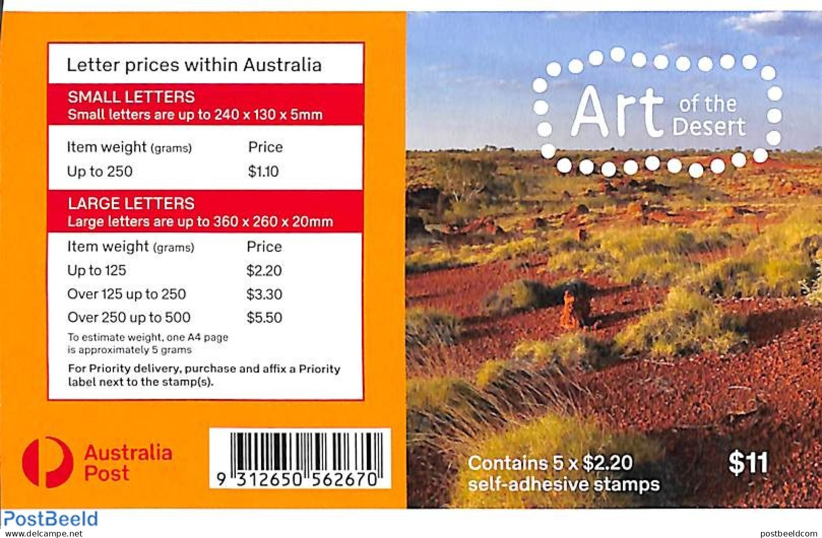Australia 2020 Art Of The Desert Booklet S-a, Mint NH, Stamp Booklets - Unused Stamps