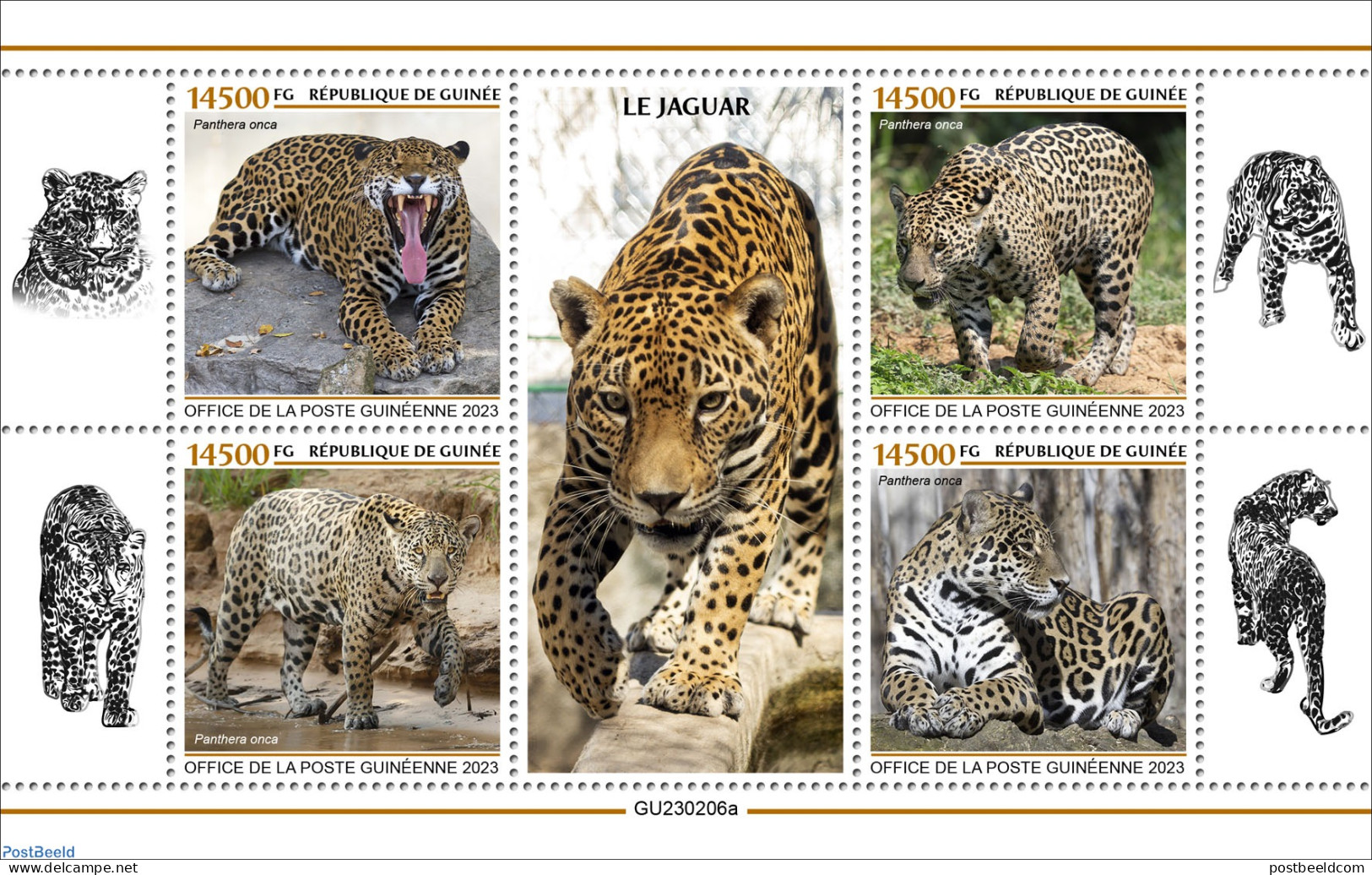 Guinea, Republic 2023 Jaguars, Mint NH, Nature - Cat Family - Sonstige & Ohne Zuordnung
