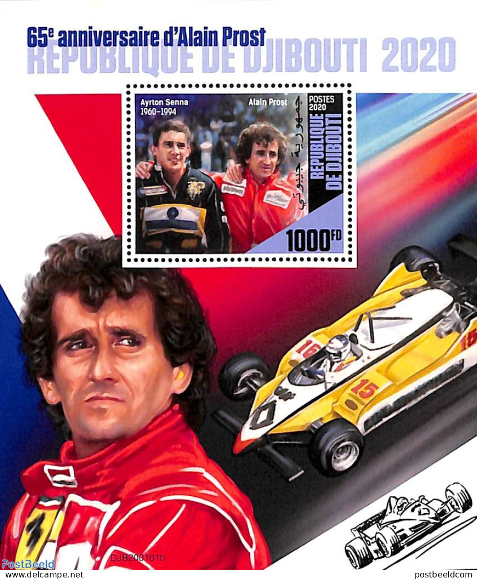 Djibouti 2020 Alain Prost S/s, Mint NH, Sport - Autosports - Dschibuti (1977-...)