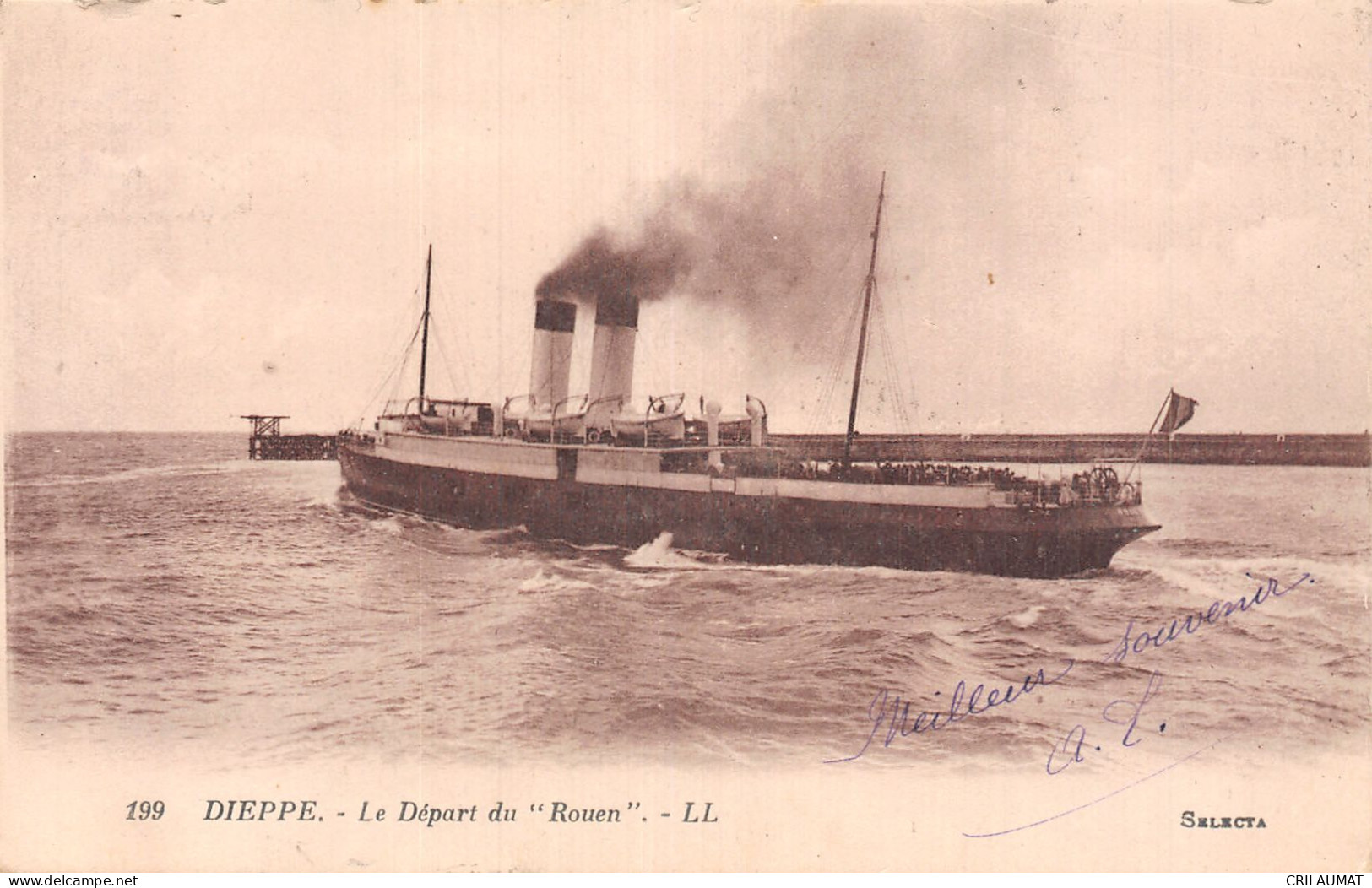 76-DIEPPE LE DEPART DU ROUEN-N°5139-A/0063 - Dieppe