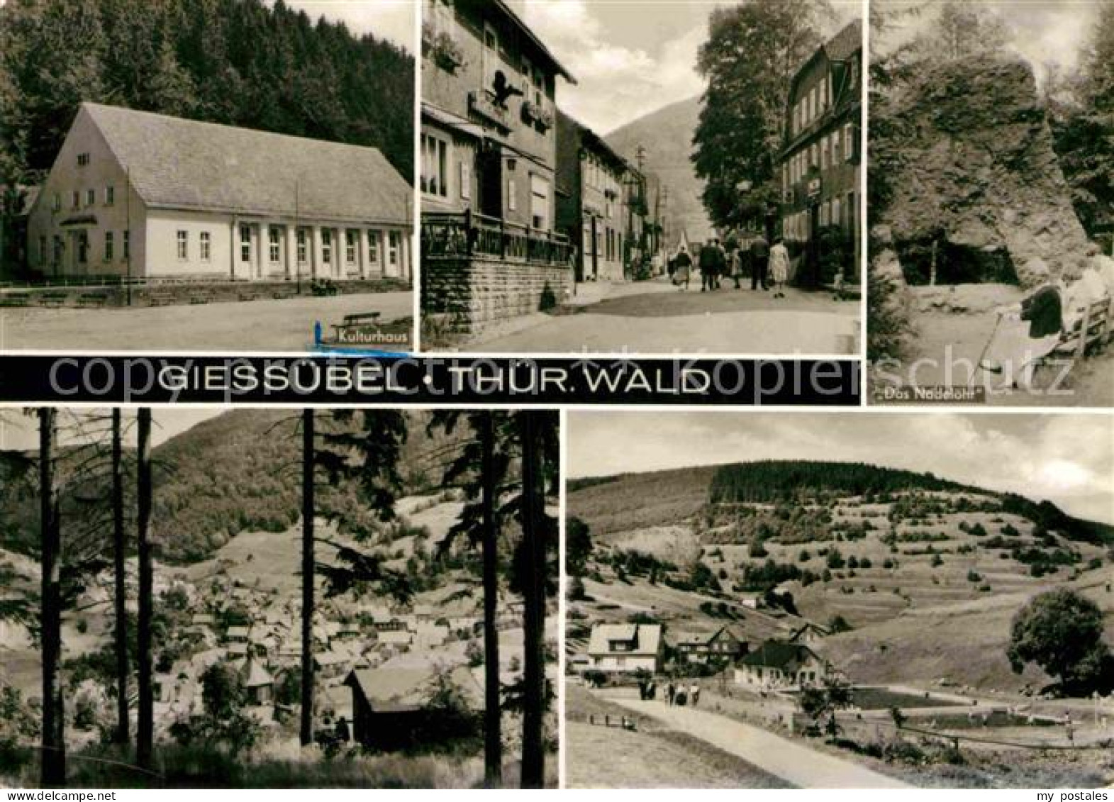 72730421 Giessuebel Schleusegrund Kulturhaus Nadeloehr Felsen Landschaftspanoram - Sonstige & Ohne Zuordnung