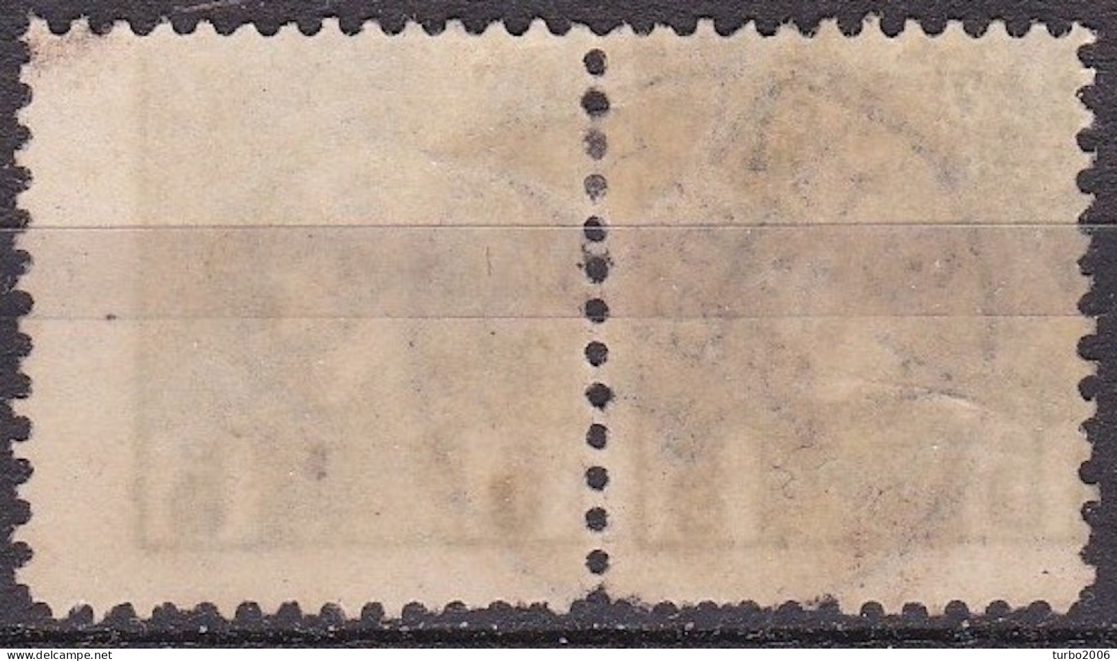 GREECE 1891-96 Small Hermes Head 5 L Pale Green Athens Issue Perforated 11½ Pair Small / Large Margin Vl. 109 A - Usados