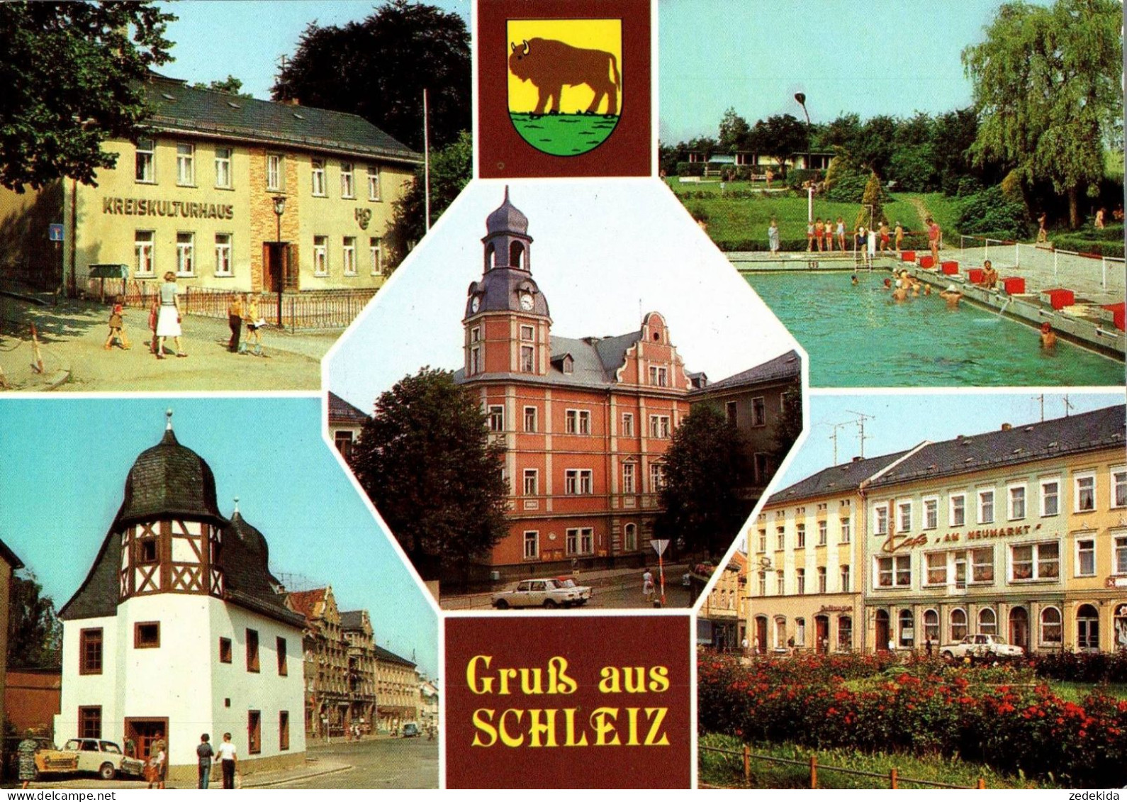 H2301 - TOP Schleiz - Rathaus Schwimmbad Freibad - Verlag Auslese - Schleiz