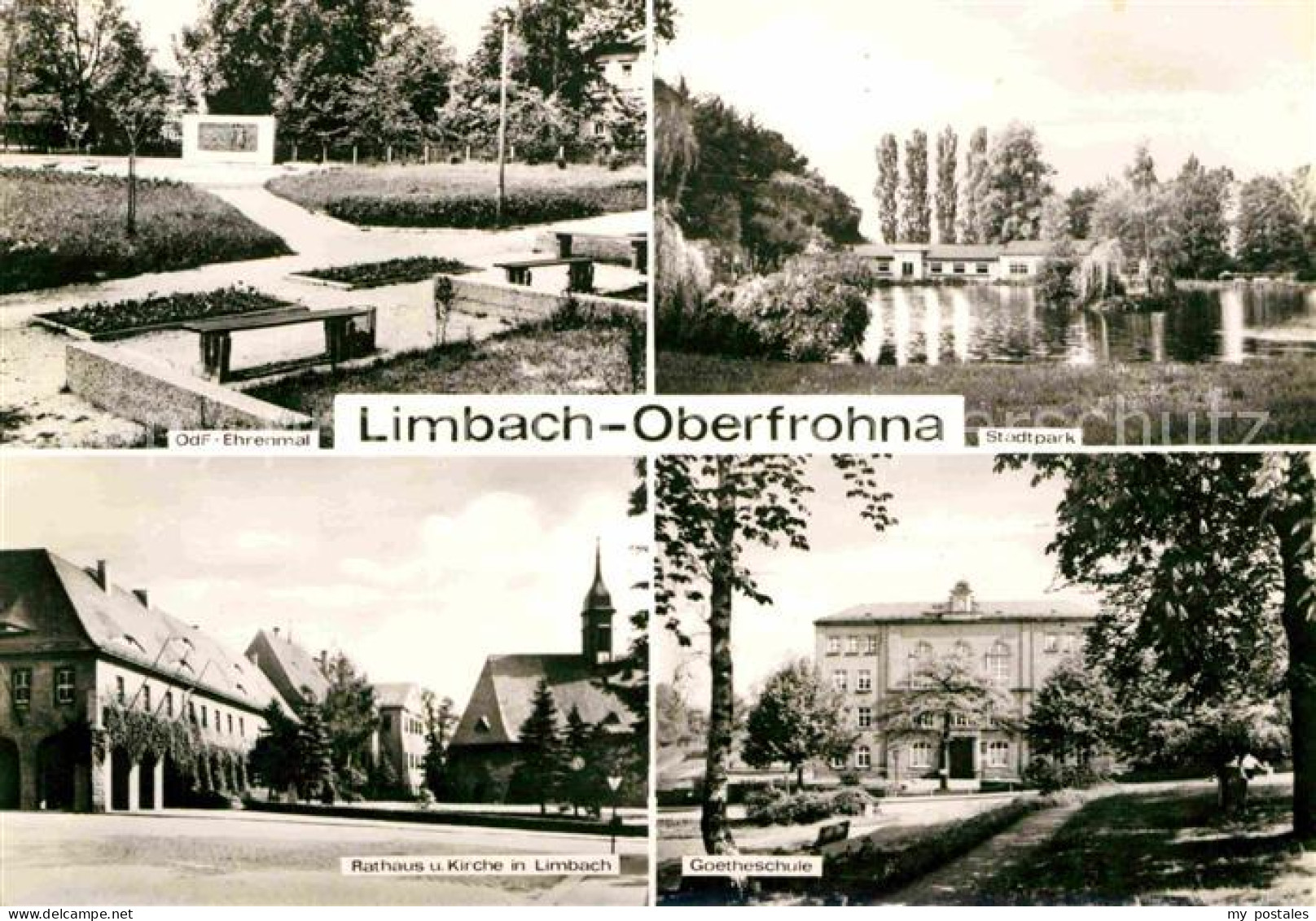 72729766 Oberfrohna OdF Ehrenmal Stadtpark Schwanenteich Rathaus Kirche Goethesc - Limbach-Oberfrohna