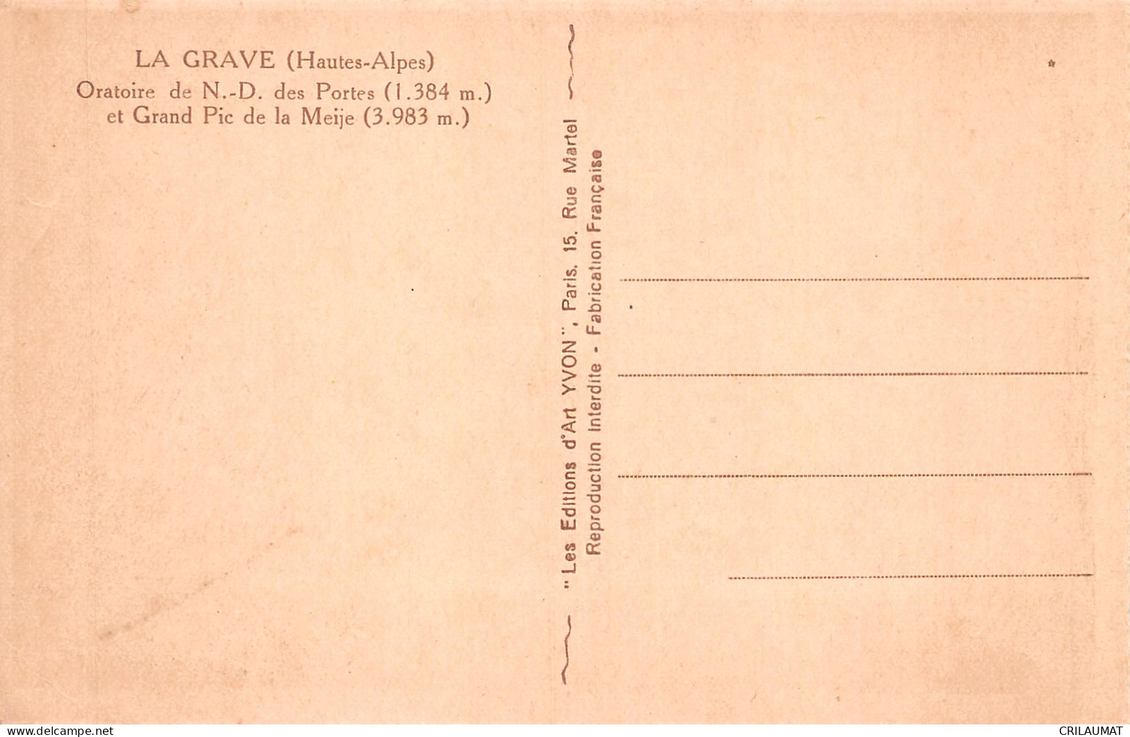 05-LA GRAVE-N°5139-H/0173 - Autres & Non Classés