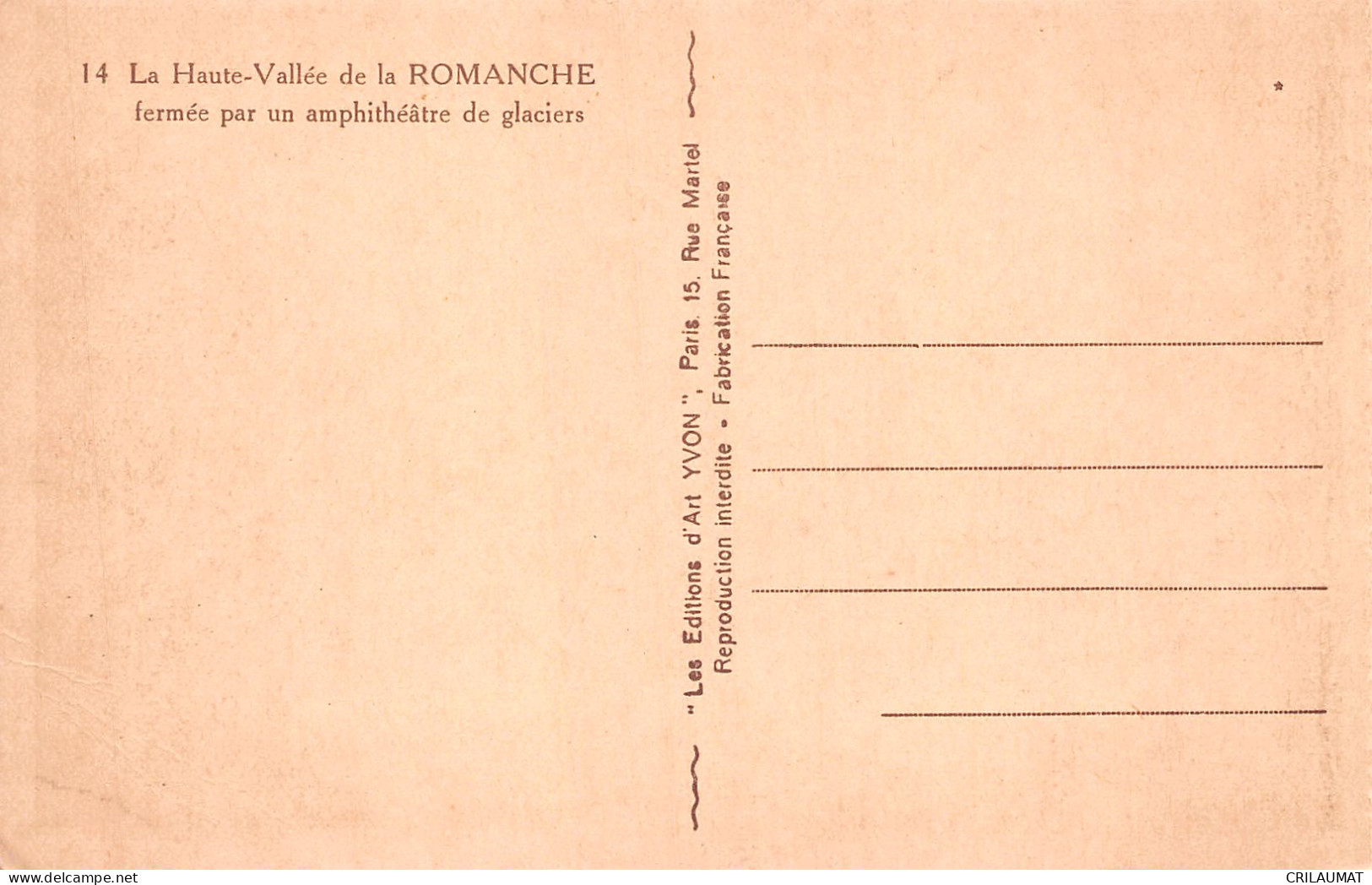 05-LA HAUTE VALLEE DE LA ROMANCHE-N°5139-H/0175 - Altri & Non Classificati