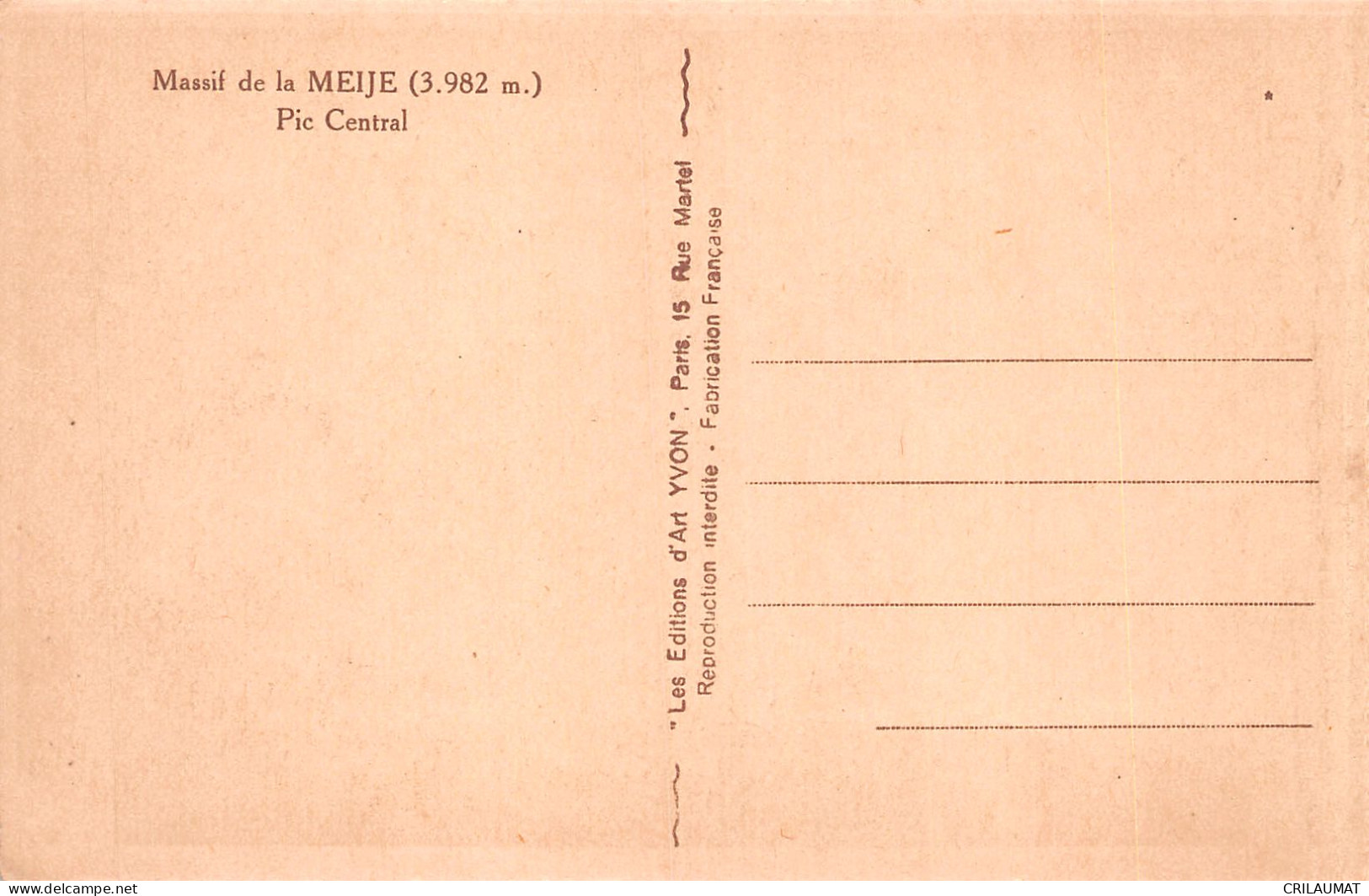 05-MASSIF DE LA MEIJE-N°5139-H/0165 - Altri & Non Classificati