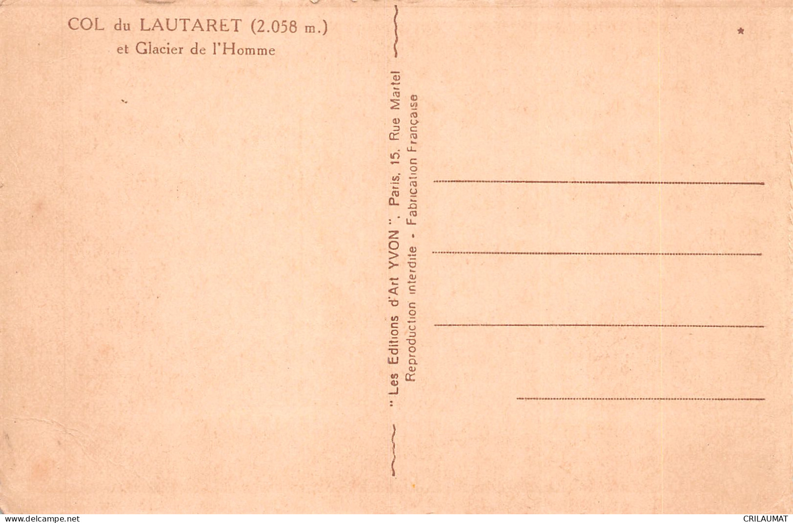 05-COL DU LAUTARET GLACIER DE L HOMME-N°5139-H/0161 - Autres & Non Classés