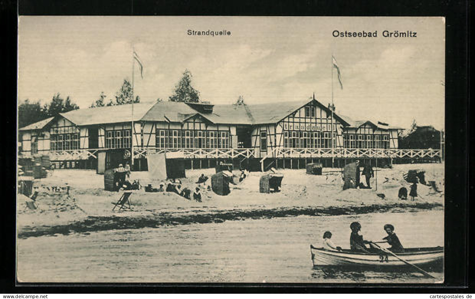 AK Grömitz /Ostsee, Gasthaus Strandquelle, Vom Wasser Gesehen  - Grömitz