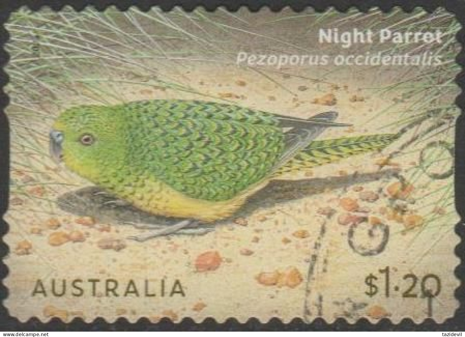 AUSTRALIA - DIE-CUT-USED 2024 $1.20 Australian Ground Parrots - Night Parrot - Gebraucht