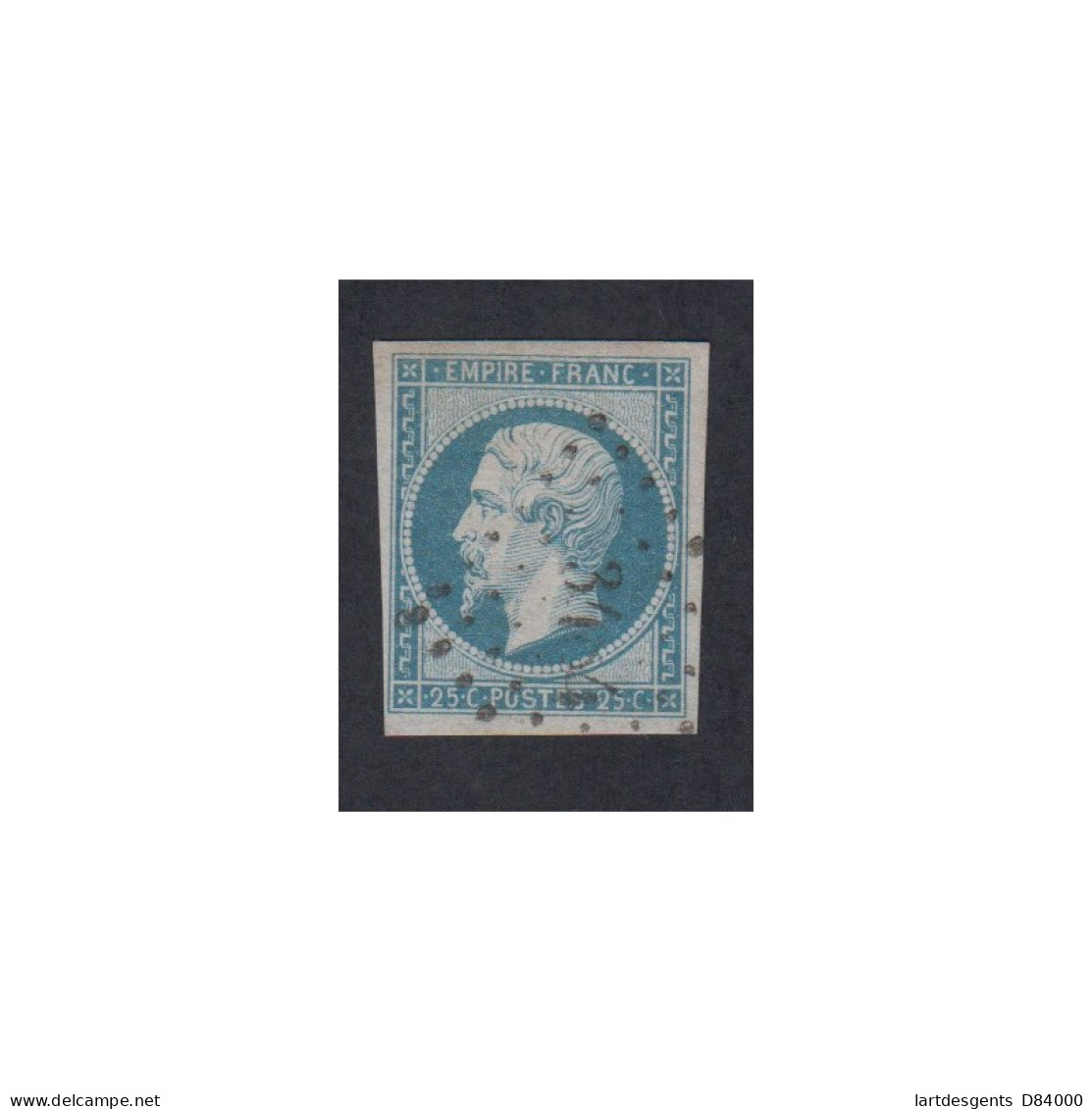 Timbre France N°15 Napoléon III- 1853 Oblitéré - Signé Cote 290 Euros Lartdesgents.fr - 1853-1860 Napoleone III