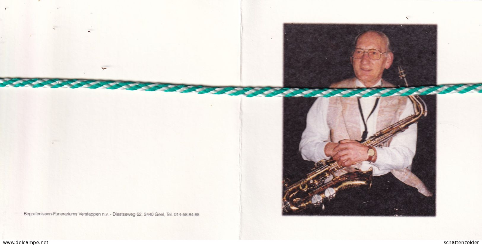 Victor Ghys-Van Doninck-Bertels, Geel 1923, Edegem 2003. Muzikant, Oud-Gemeenteraadslid; Foto - Décès