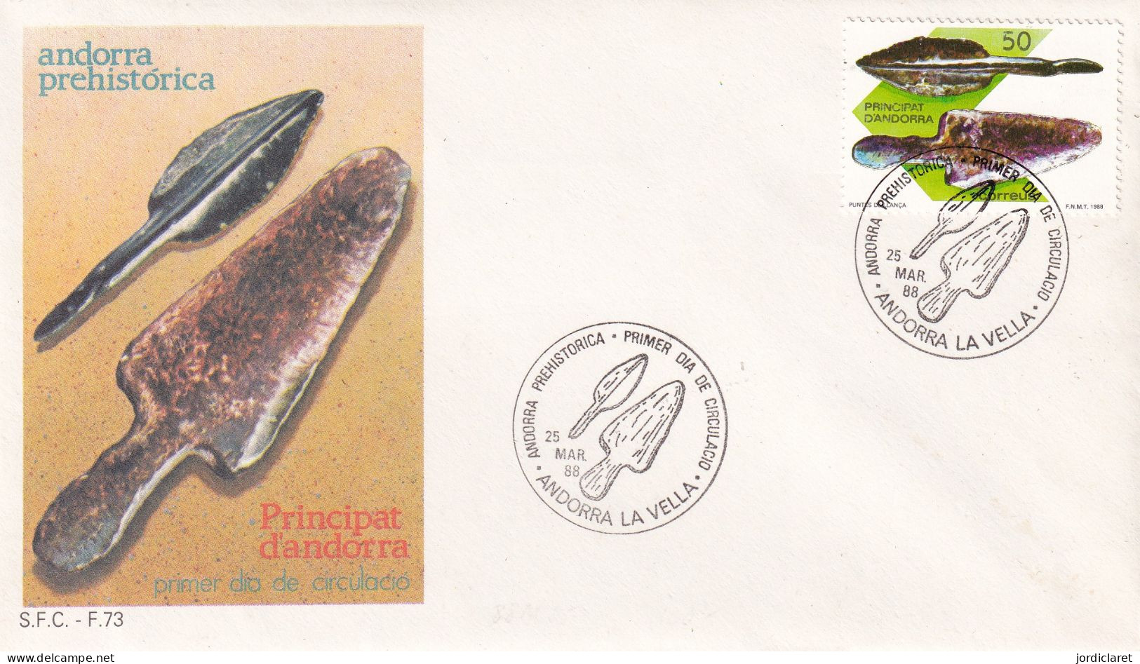 FDC  1988 ANDORRA ESP. - Prehistory