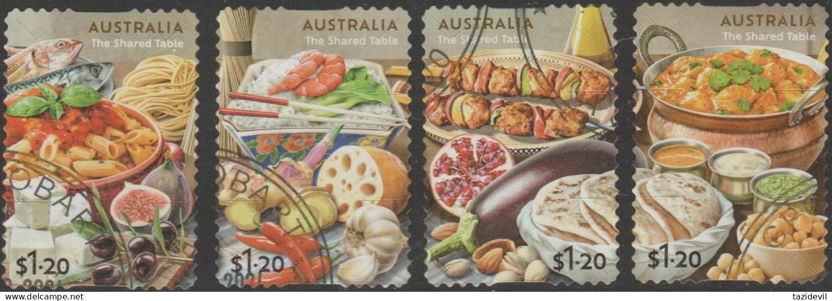 AUSTRALIA - DIE-CUT-USED 2024 $4.80 The Shared Table Set Of Four - Postmarks Will Vary - Used Stamps