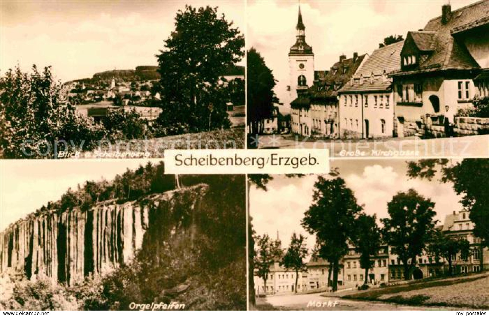 72728829 Scheibenberg Panorama Grosse Kirchgasse Markt Orgelpfeifen Felsformatio - Scheibenberg