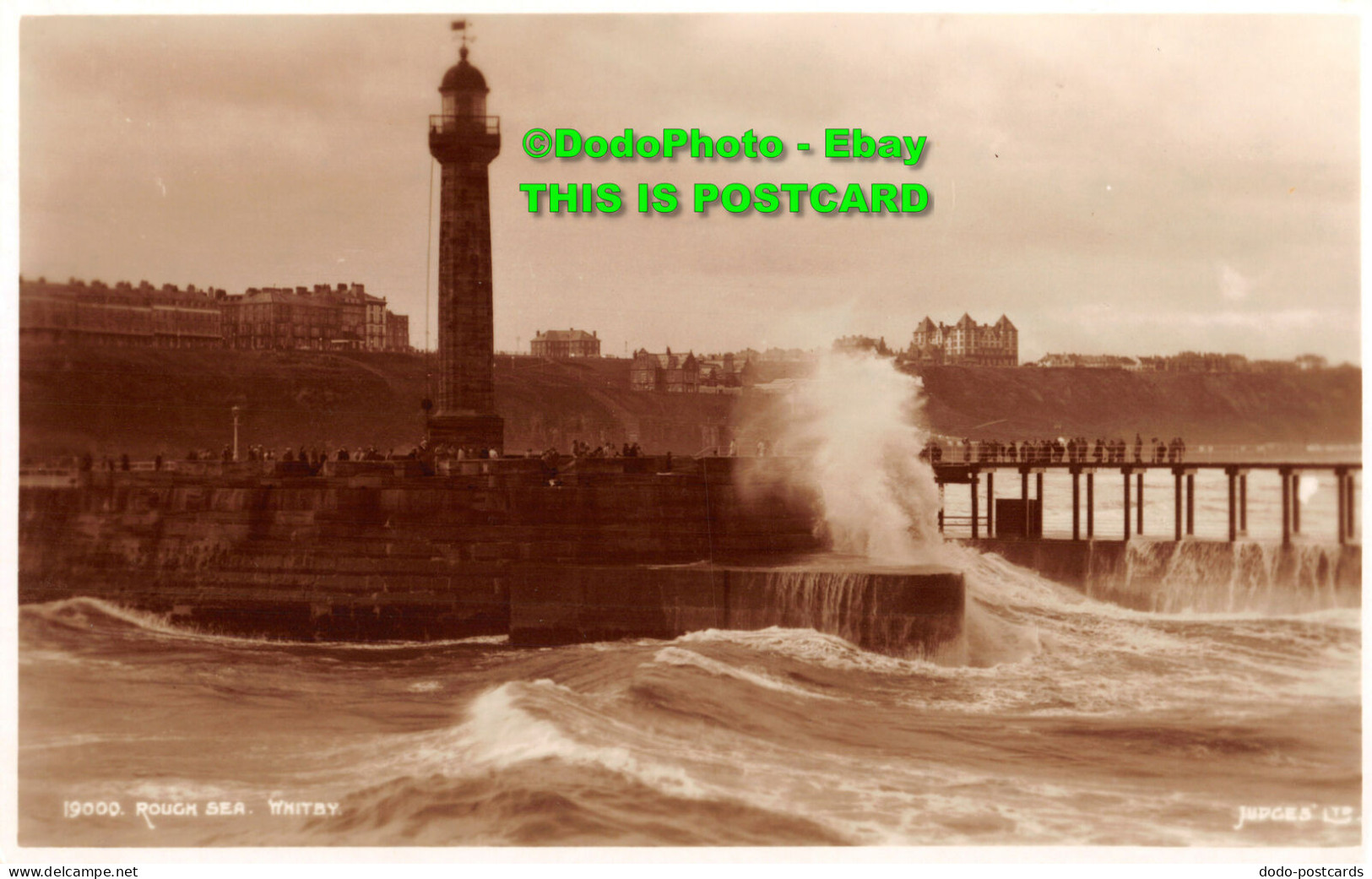 R416490 19000. Rough Sea. Whitby. Judges - World