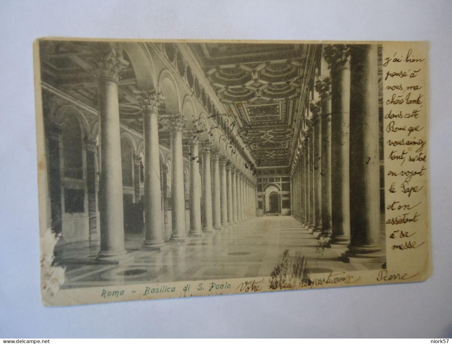 ITALY POSTCARDS   ROMA S PAOLO 1904   HOTEL MICHEL POSTMARK ROMA  GRENOBLLE - Other & Unclassified