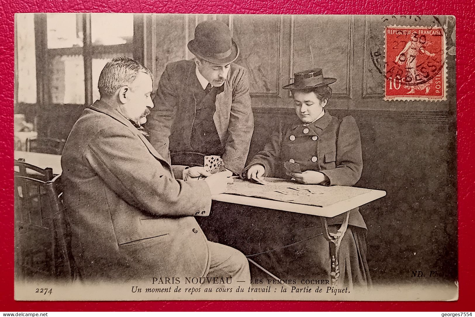 ATTELAGE - LES FEMMES COCHERS  - PARTIE DE PIQUET - PARIS - Speelkaarten