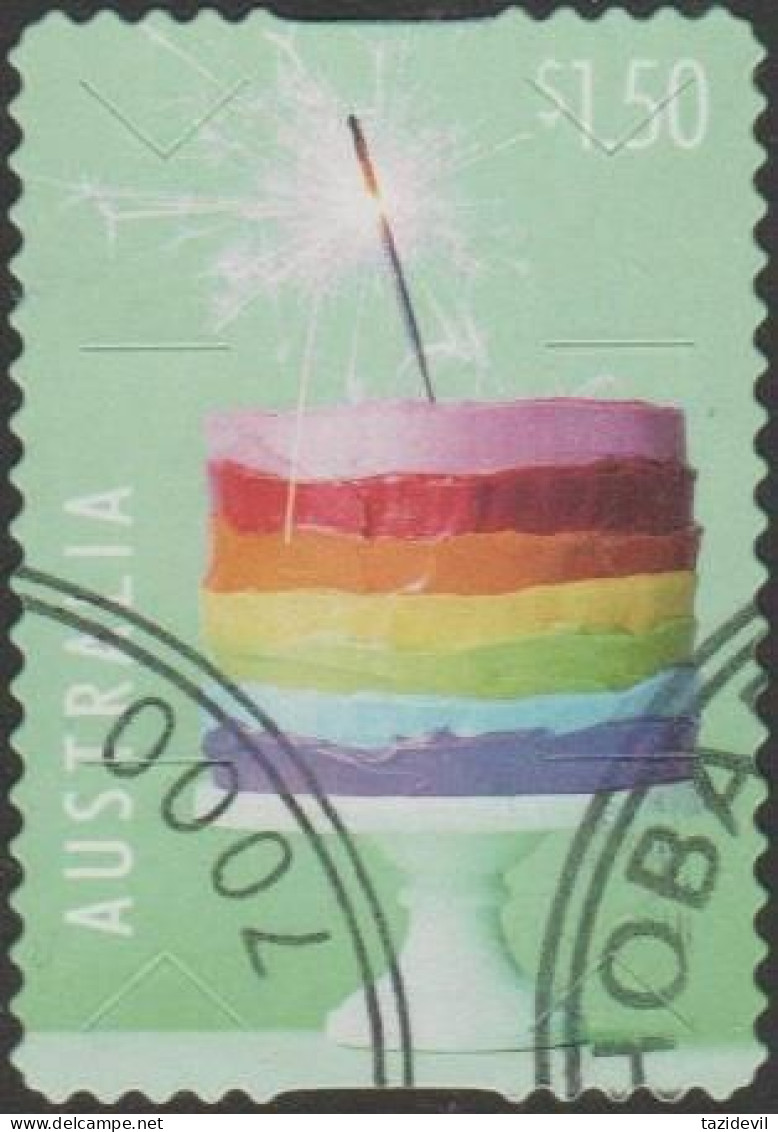 AUSTRALIA - DIE-CUT-USED 2024 $1.50 Special Occasions - Birthday Cake - Gebraucht