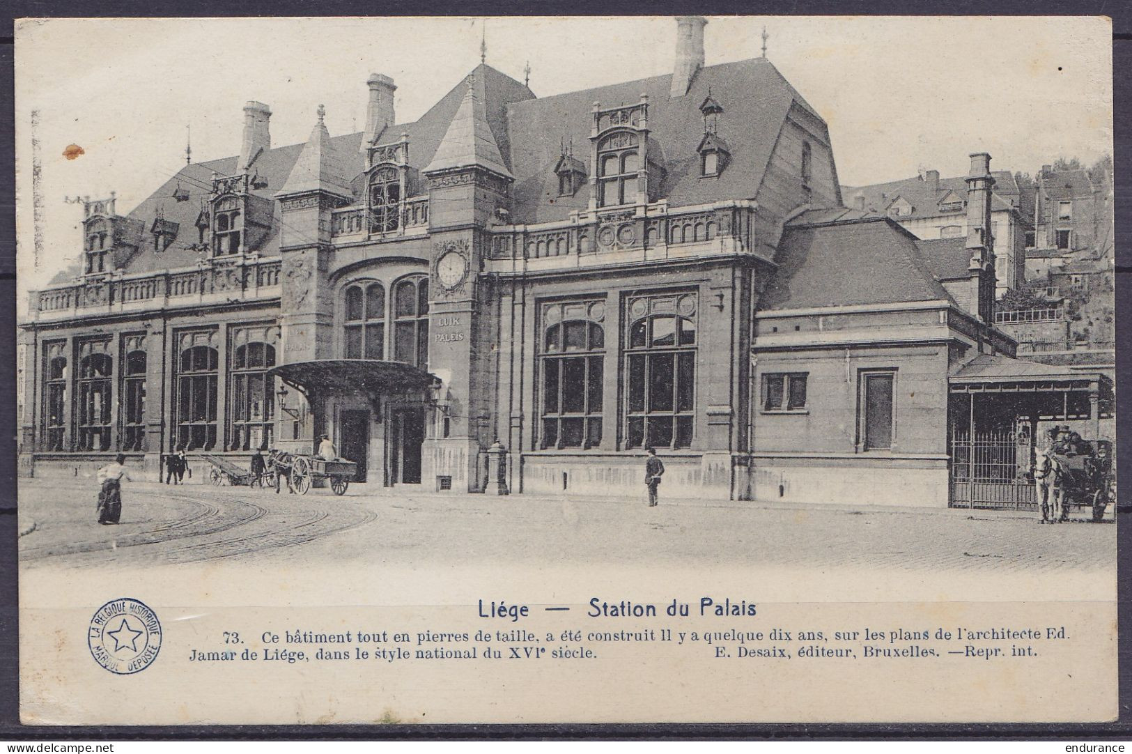 CP "Liège Station Du Palais" Affr. N°168 Flam. "LIEGE /16.VII 1920/ VIIe OLYMPIADE/ ANVERS AOUT-SEPTEMBRE 1920/ …" Pour  - 1919-1920 Behelmter König