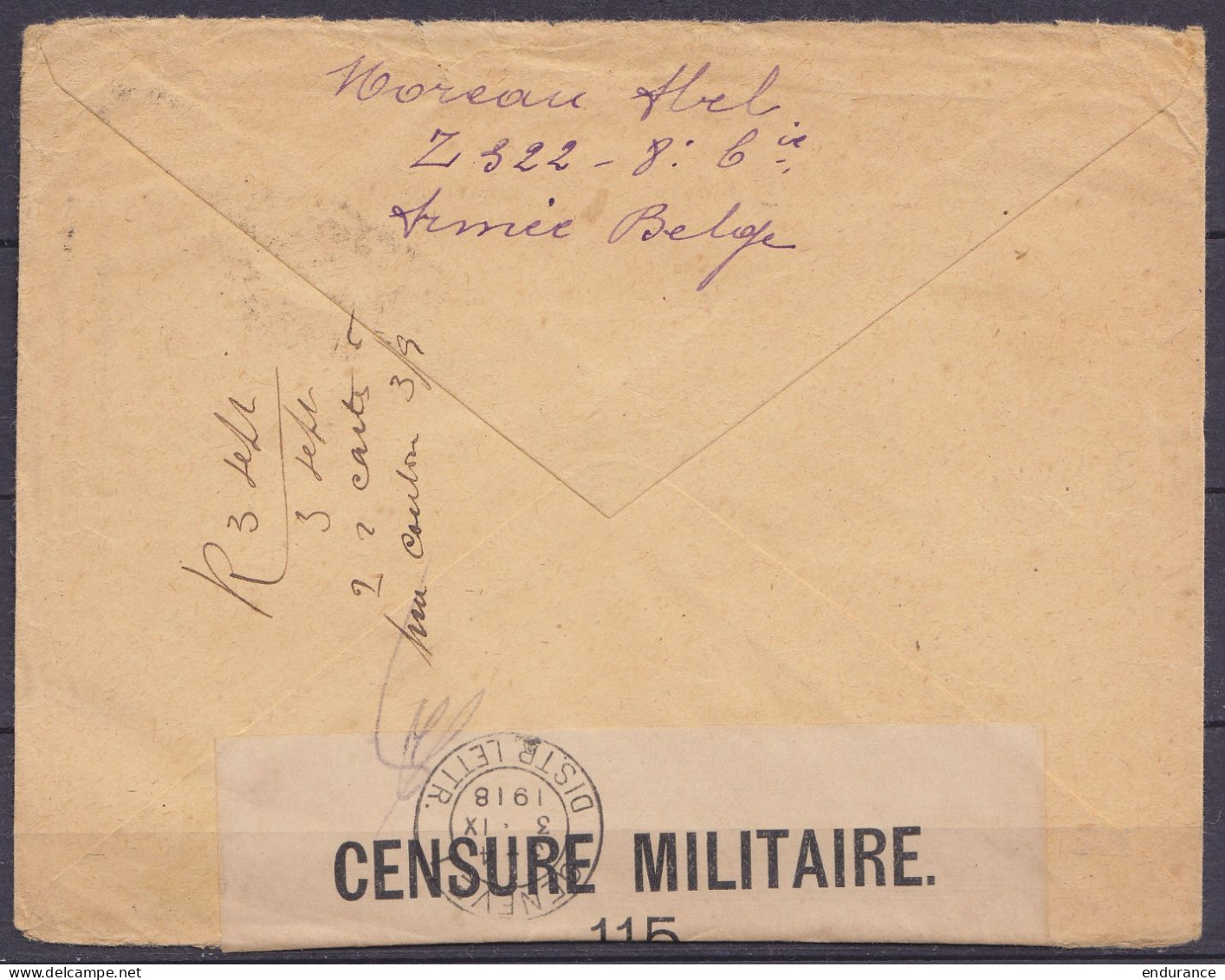 Env. Affr. 5x N°137 Càd "POSTES MILITAIRES BELGIQUE 4/23 VIII 1918/ BELGIË LEGERPOSTERIJ 4" Pour GENEVE Suisse - Bande C - Esercito Belga