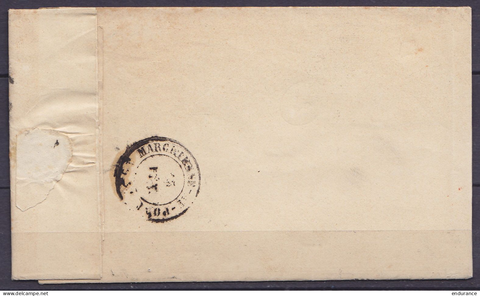 L. Affr. Paire Verticale N°3 P1 Càd AERSCHOT /12 FEV. 1851 Pour Bureau Restant à MARCHIENNE-AU-PONT (au Dos: Càd Arrivée - 1849-1850 Medaglioni (3/5)