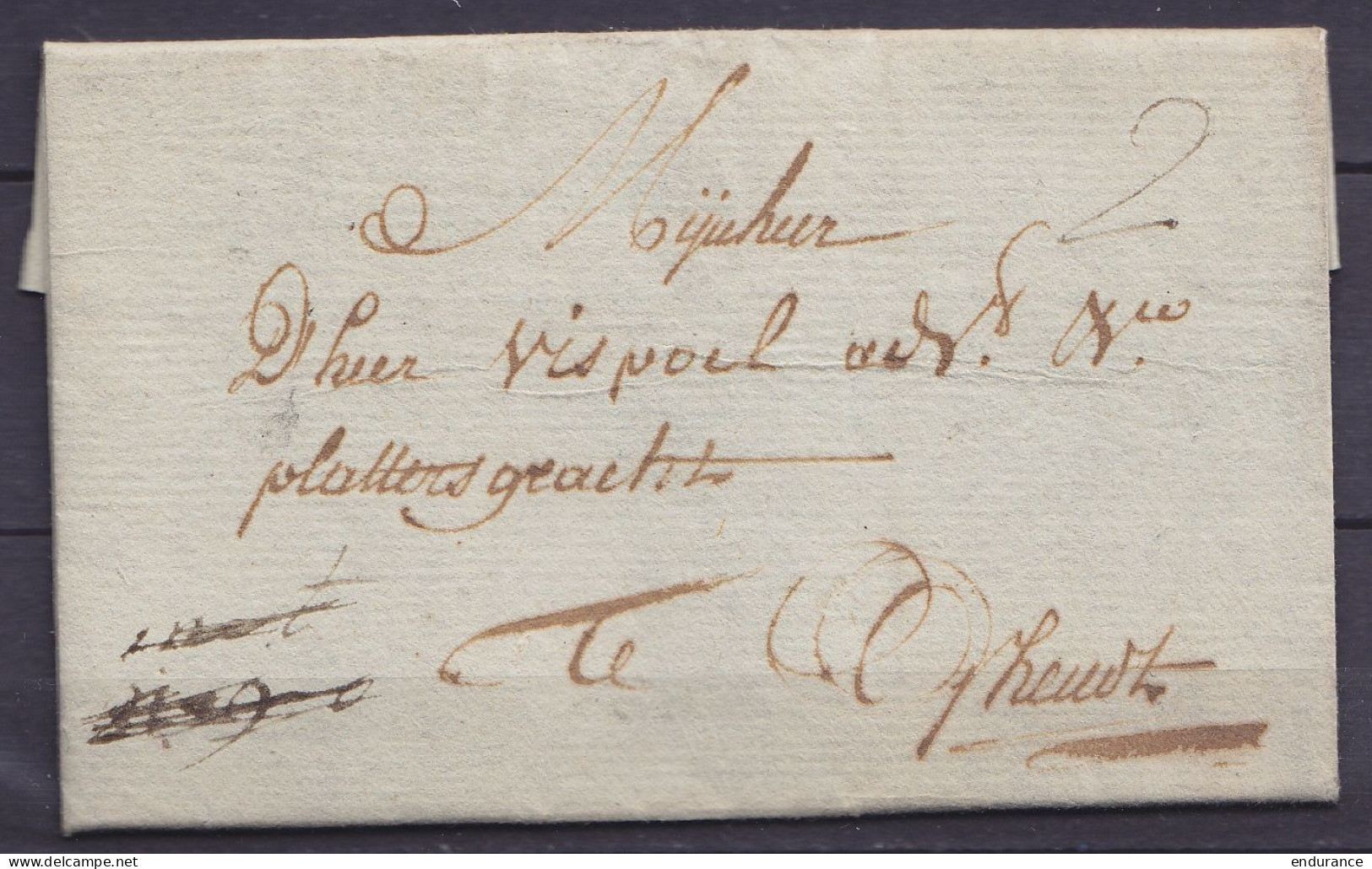 L. Datée 5 Vendemiaire An 8 (27 Sept 1799) De GERARDSBERGEN (Grammont) Pour GHENDT (Gand) - Port "2" - 1794-1814 (Periodo Frances)