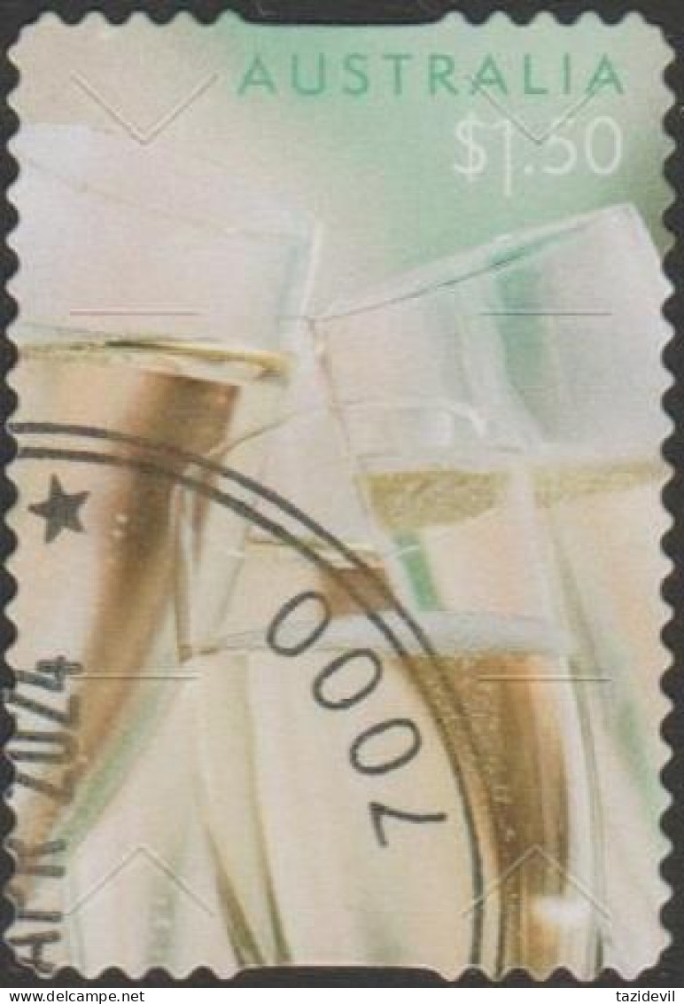 AUSTRALIA - DIE-CUT-USED 2024 $1.50 Special Occasions - Champagne Flutes - Used Stamps