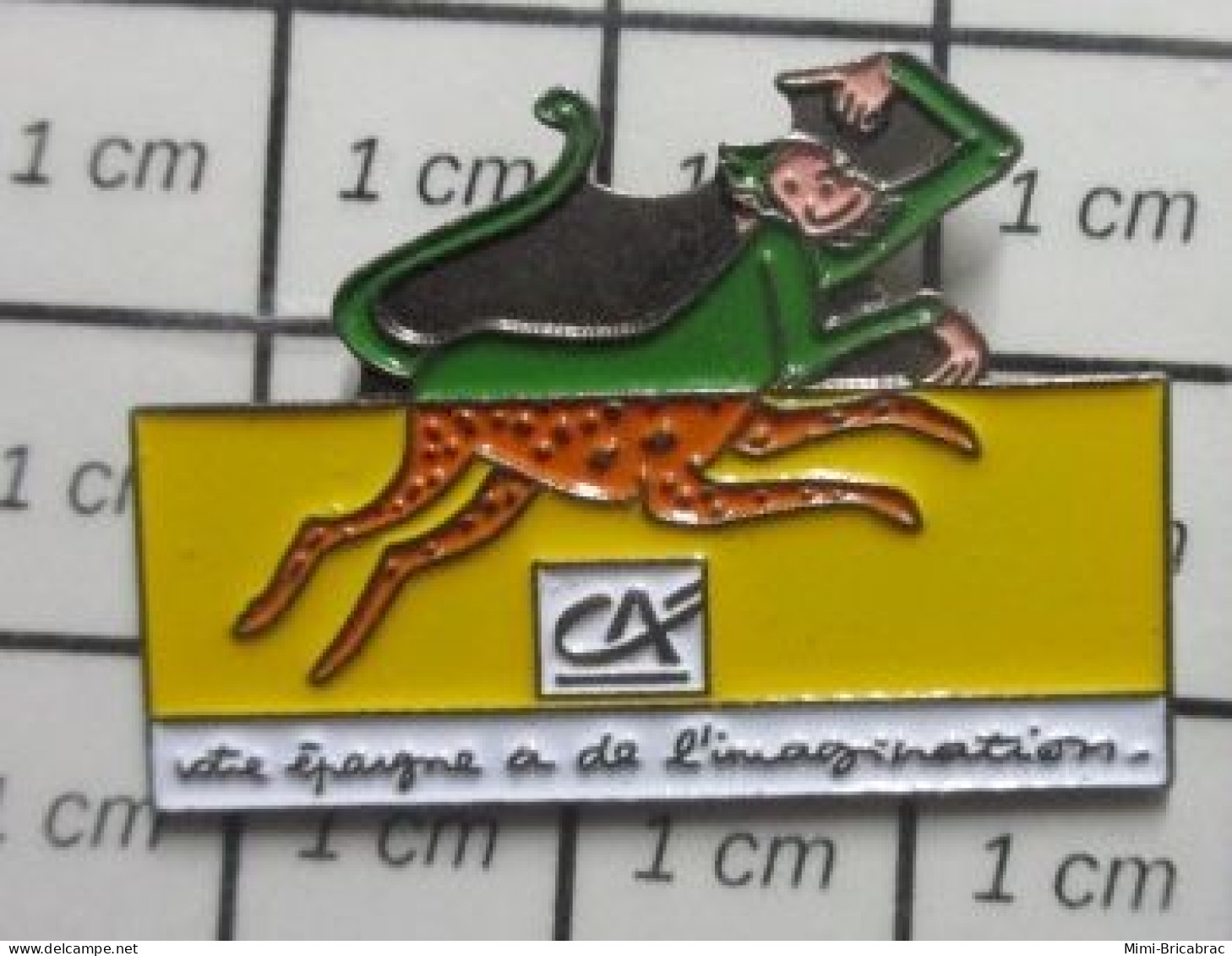 912b  PINS PIN'S / Beau Et Rare : BANQUES / CREDIT AGRICOLE LEOPARD SINGE VOTRE EPARGNE A DE L'IMAGINATION - Banks