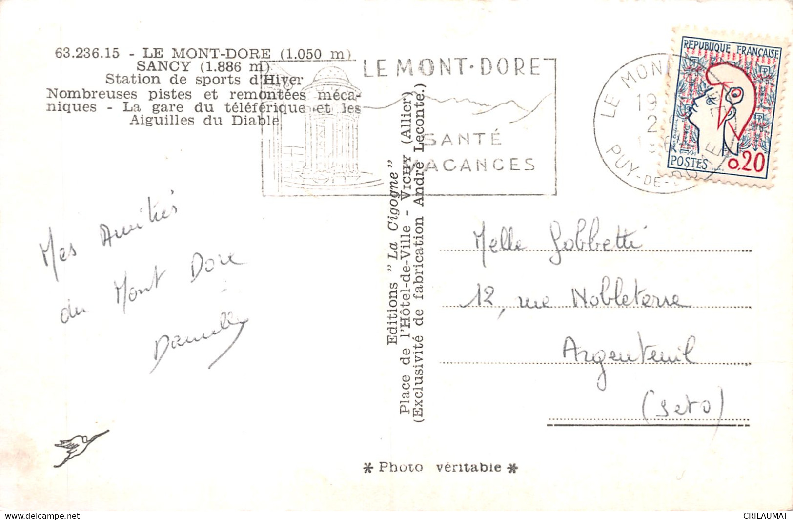 63-LE MONT DORE SANCY-N°5141-C/0325 - Le Mont Dore