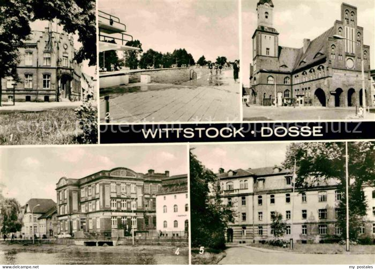72728399 Wittstock Postamt Schwimmbad Rathaus Dosseteich Walter Schulz Platz Pfl - Wittstock