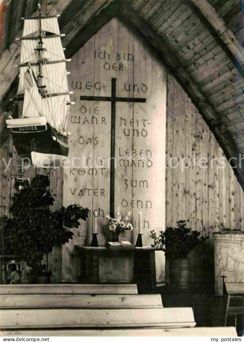 72728019 Ahrenshoop Ostseebad Kirche Innenansicht Segelschiff Modell Ahrenshoop - Sonstige & Ohne Zuordnung