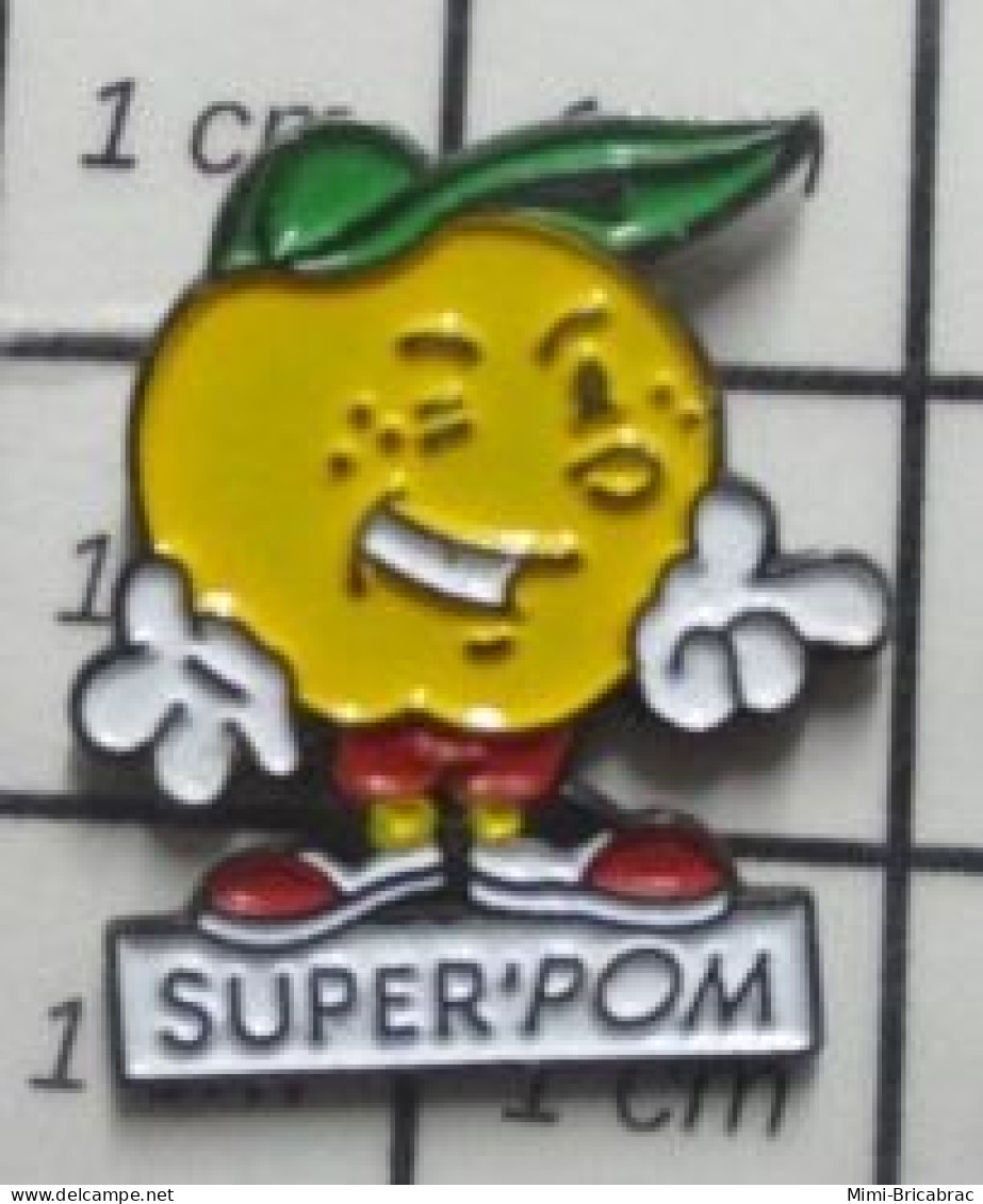 912B Pin's Pins / Beau Et Rare / ALIMENTATION / POMME JAUNE SUPER'POM - Food