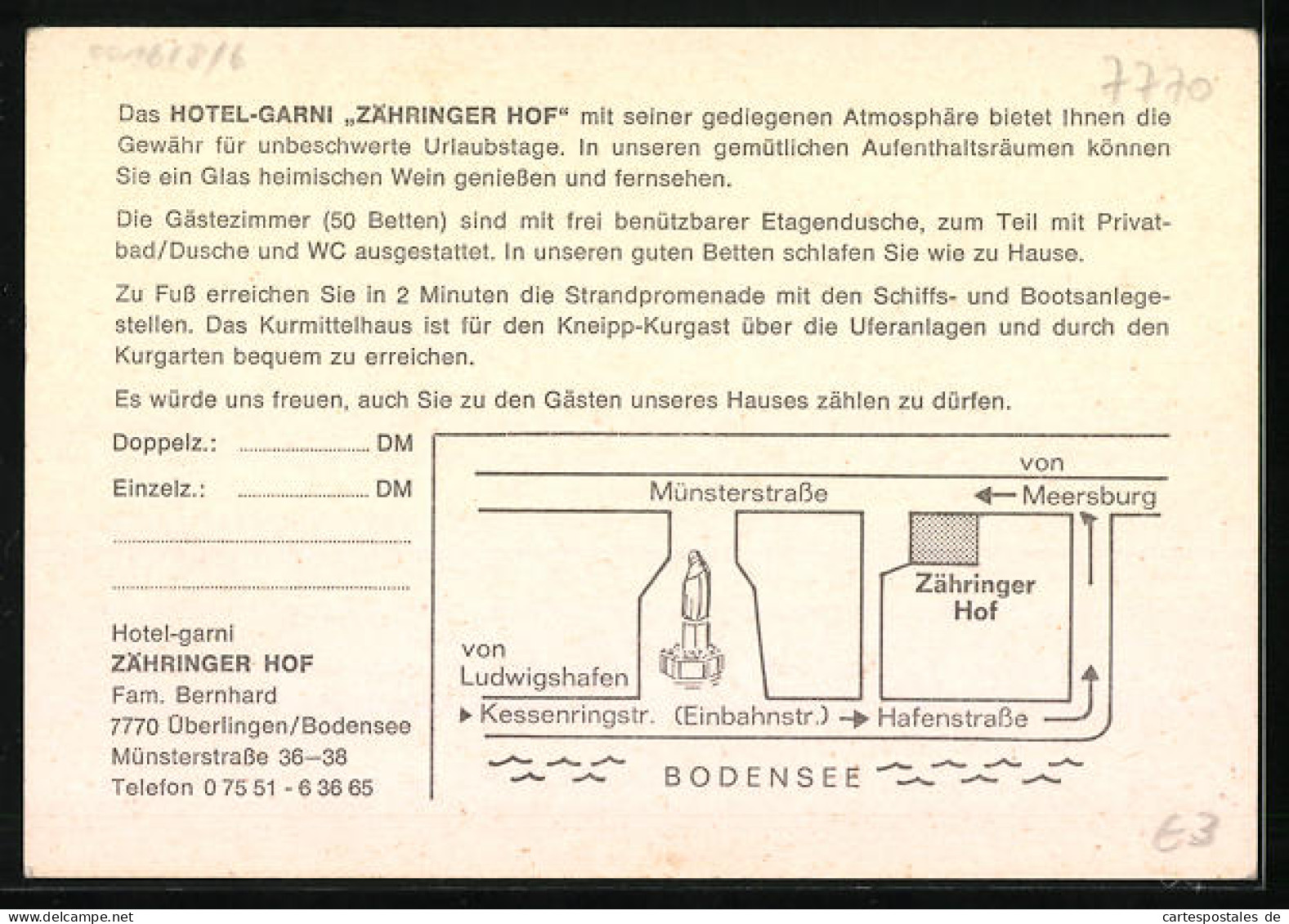 AK Überlingen /Bodensee, Hotel-Garni Zähringer Hof  - Überlingen