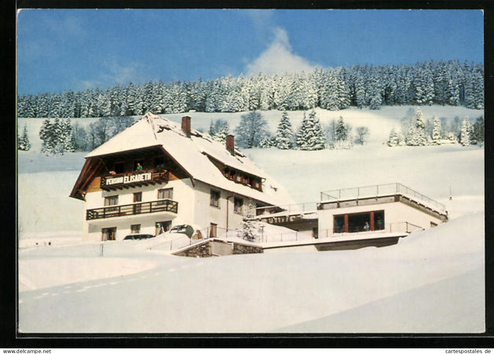 AK Todtnauberg /Schwarzw., Pension Elisabeth Fam. Fricker Im Winter  - Todtnau