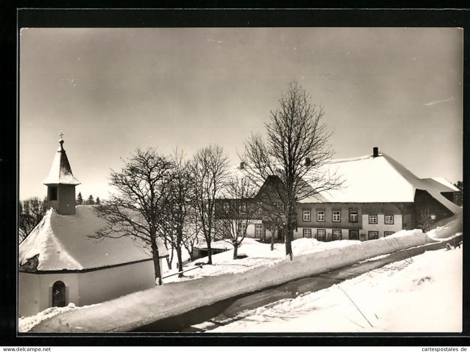 AK Giesshübel, Kirche Und Gasthof-Pension Am Schauinsland Im Winter  - Autres & Non Classés